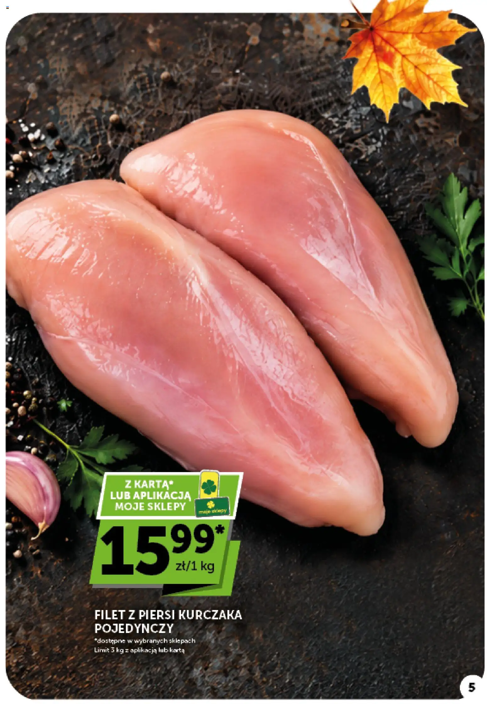 Groszek gazetka od 15.10.2026 | Strona: 5 | Produkty: Karta, Piersi, Filet, Filet z piersi kurczaka