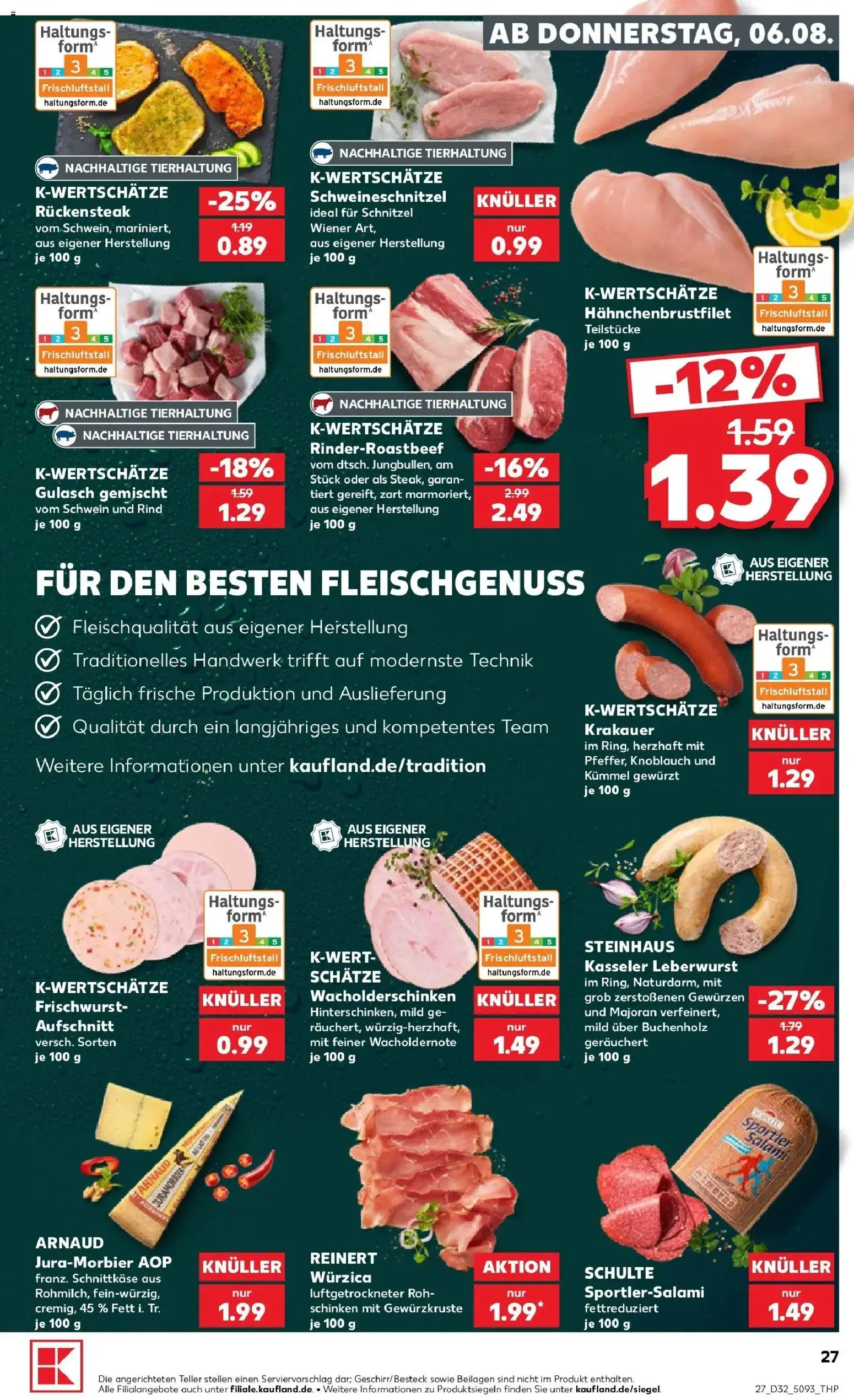 Prospekt Kaufland ab 06.08.2026 » Angebote Online zum Blättern | Seite: 27 | Produkte: Beilagen, Schnitzel, Gulasch, Knoblauch