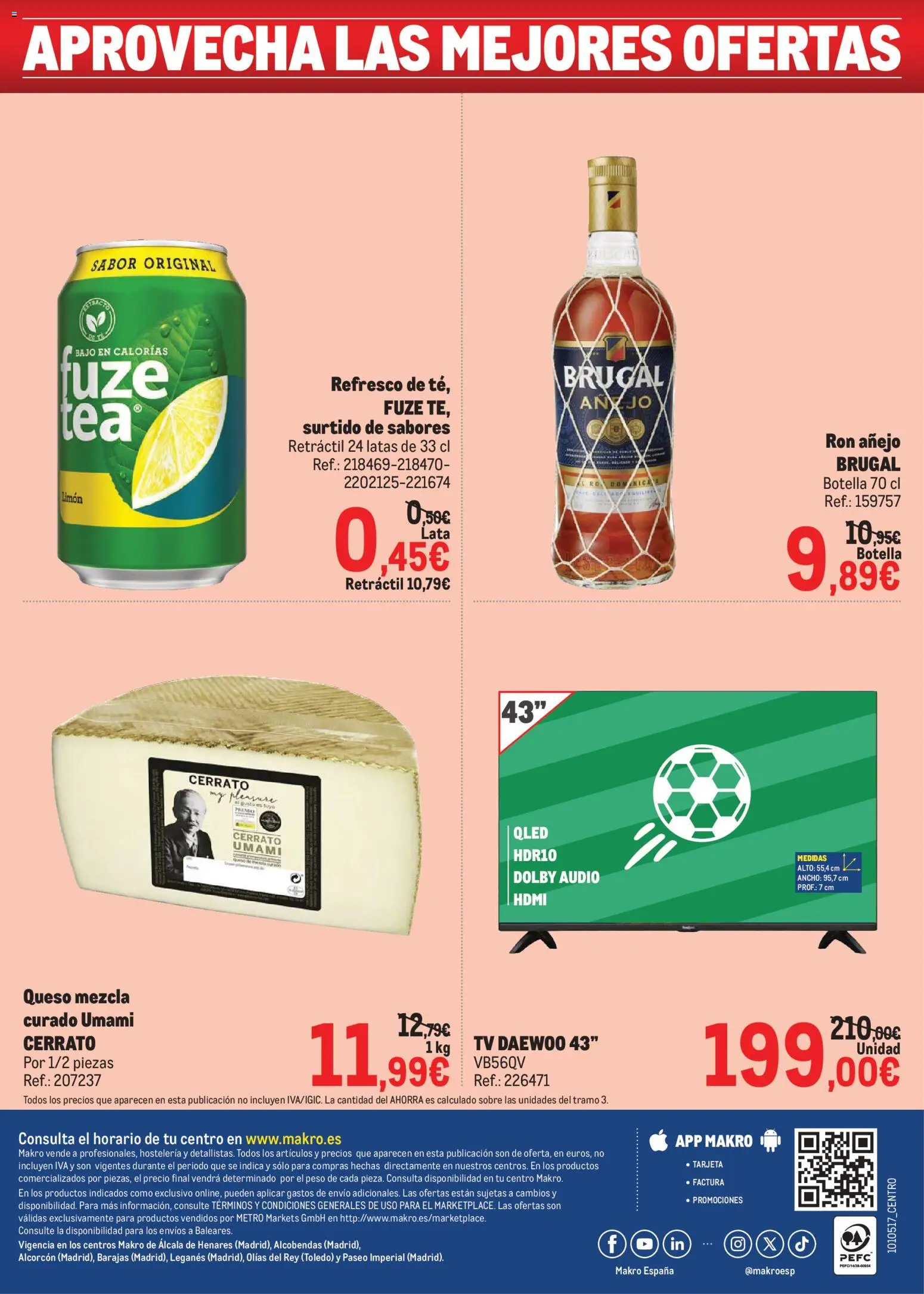 Makro Precios Centro │ válido desde el 15.06.2026 | Página: 8 | Productos: Ron, Queso, Audio, Peso