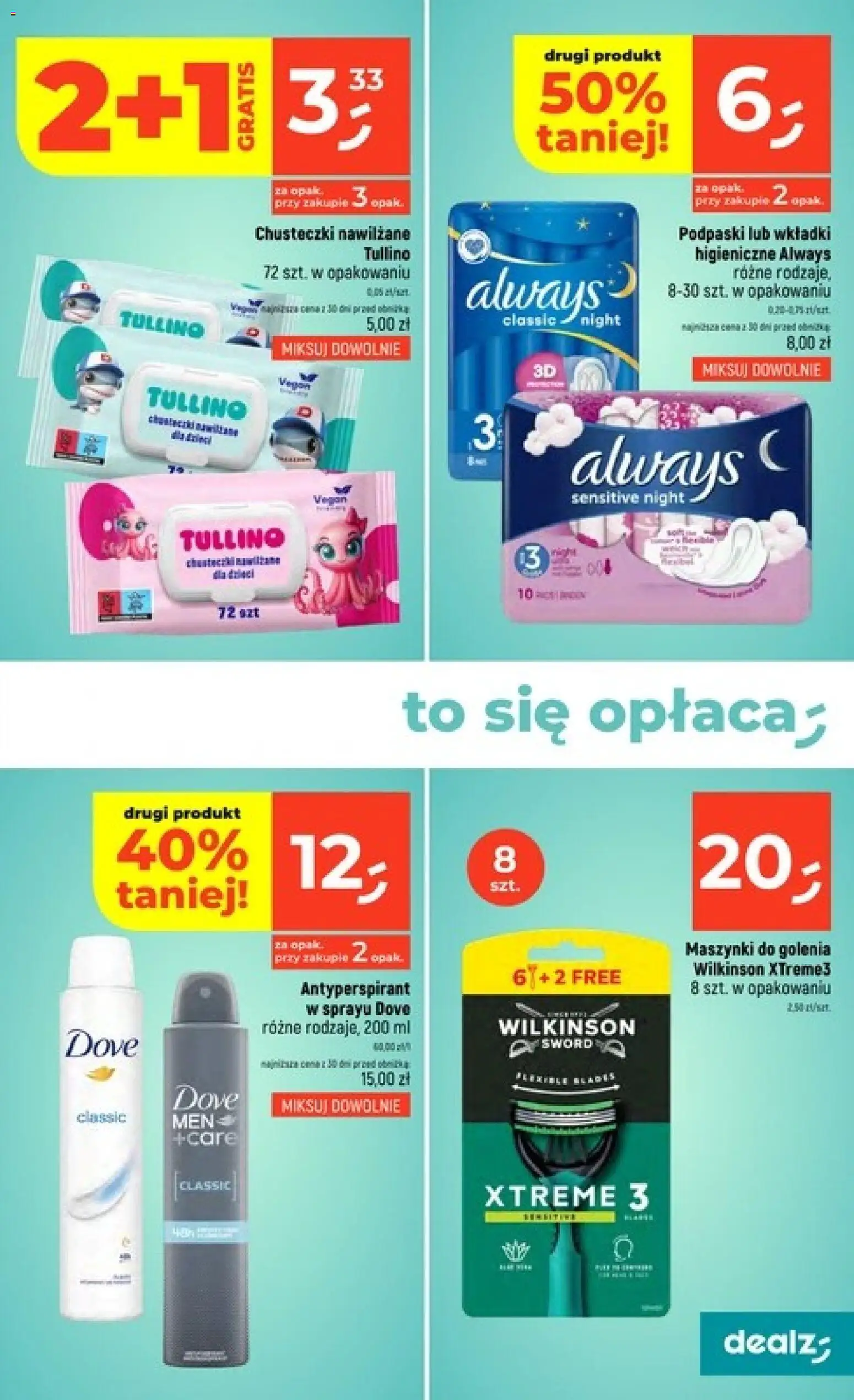 Dealz gazetka od 25.06.2026 | Strona: 33 | Produkty: Podpaski, Maszynki do golenia, Antyperspirant