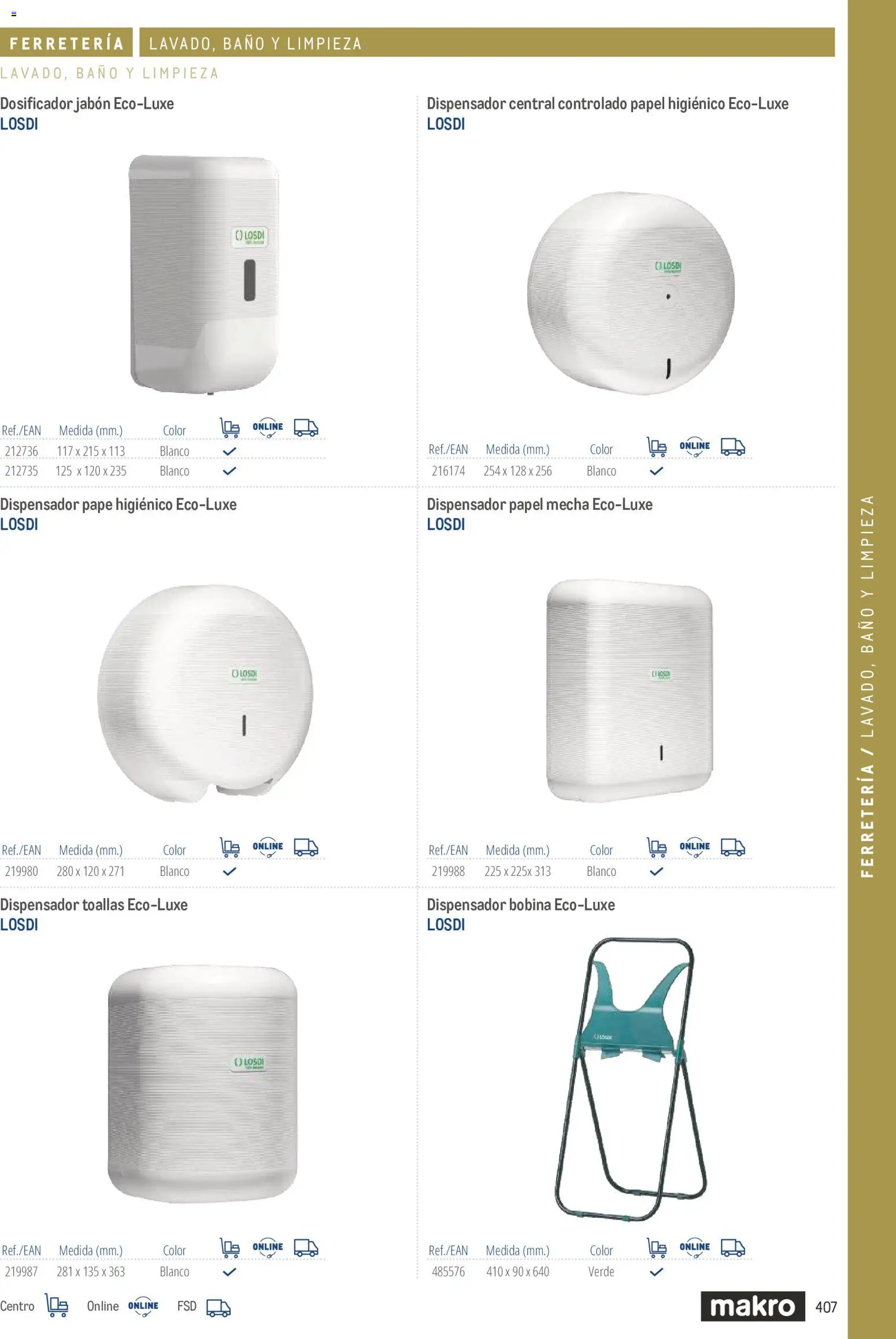 Makro catálogo │ válido desde el 19/06/2024 | Página: 407 | Productos: Jabón, Papel higienico, Dispensador, Baño