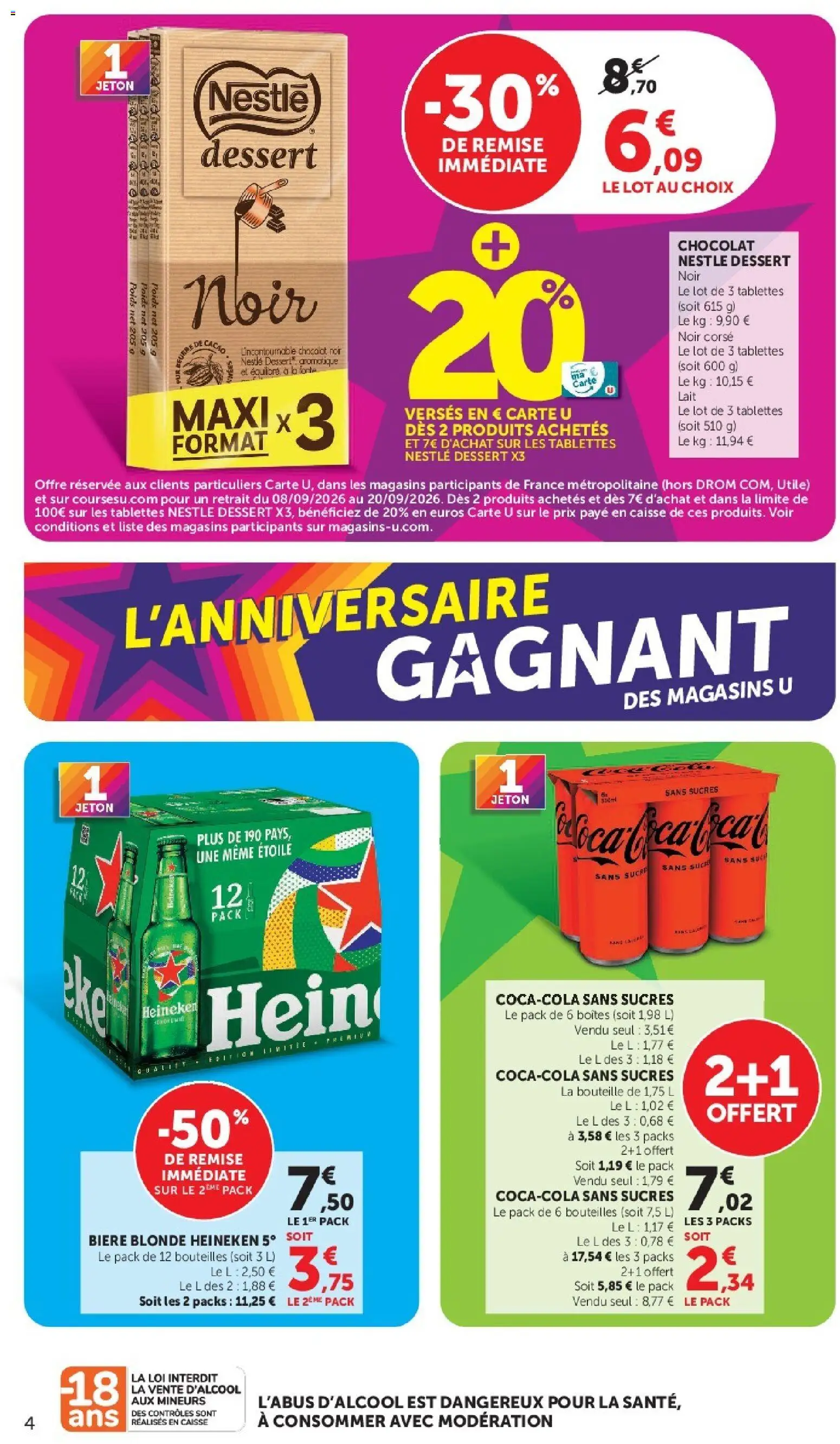 {H1} | Page: 4 | Produits: Chocolat noir, Lait, Bière, Heineken