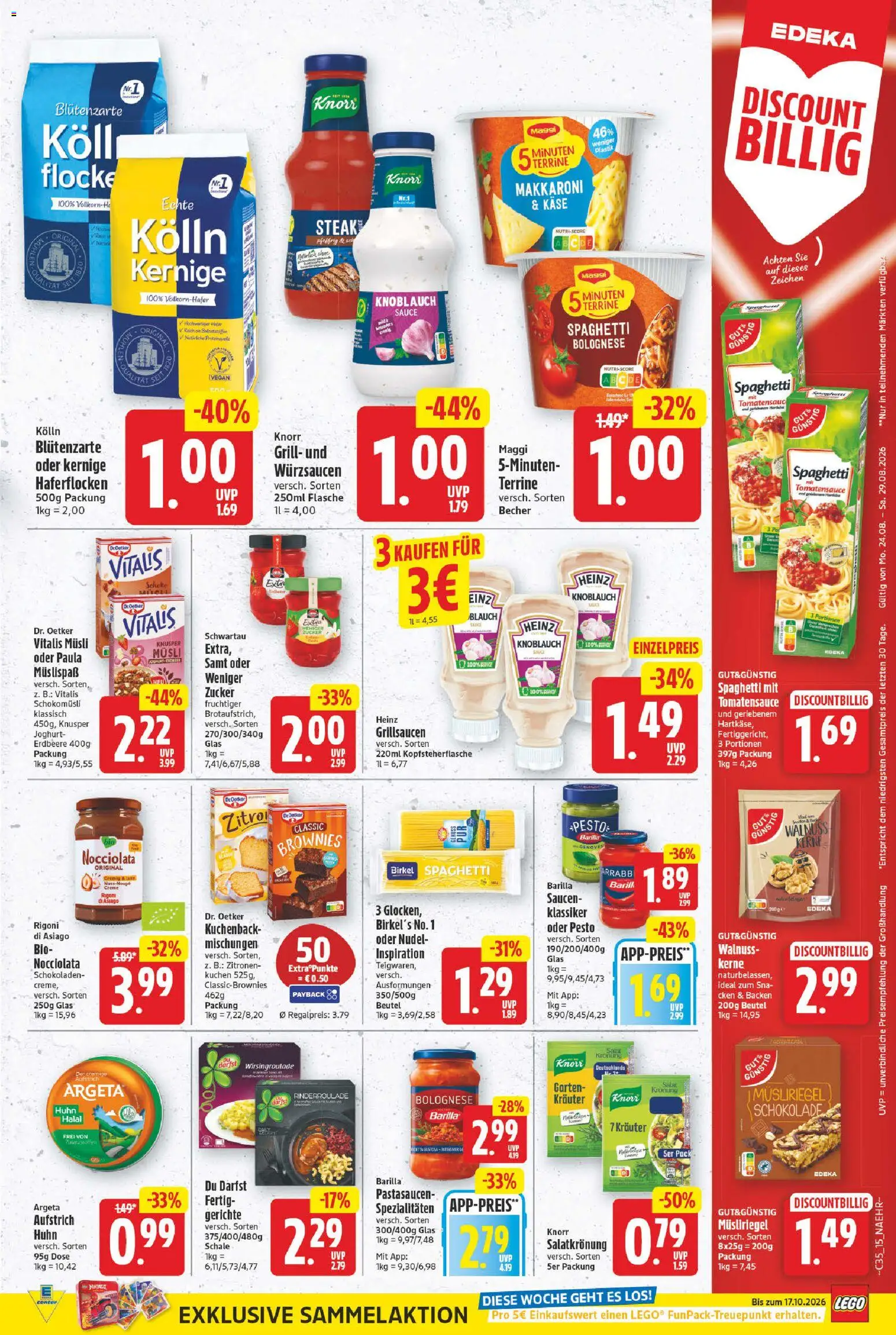E center Prospekt – gültig ab 24.08.2026 | Seite: 17 | Produkte: Spaghetti, Zucker, Knoblauch, Steak