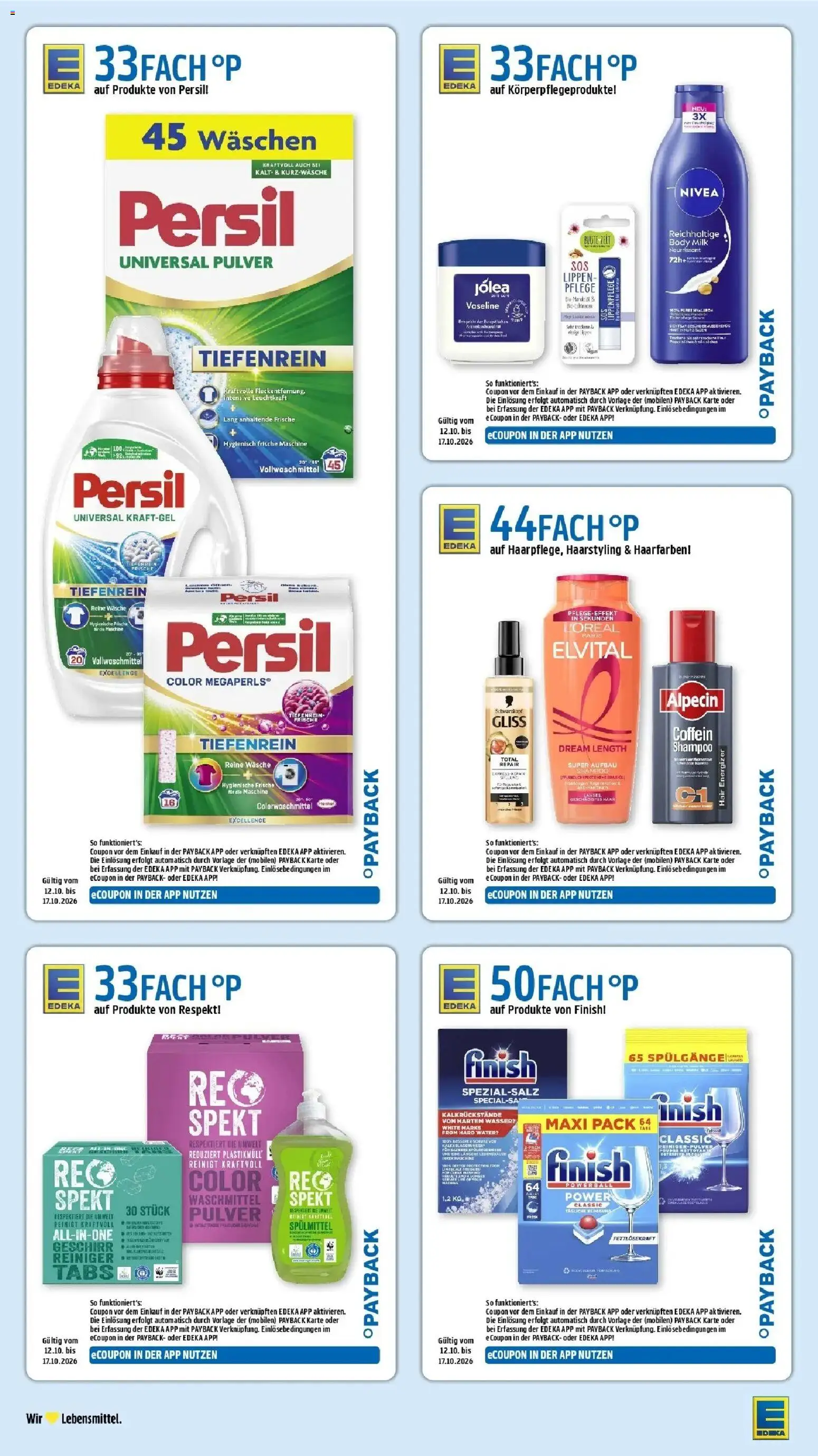 Edeka Prospekt Göppingen-Ursenwang (ab 12.10.2026) » Angebote Online | Seite: 45 | Produkte: Finish, Shampoo, Wasser, Persil