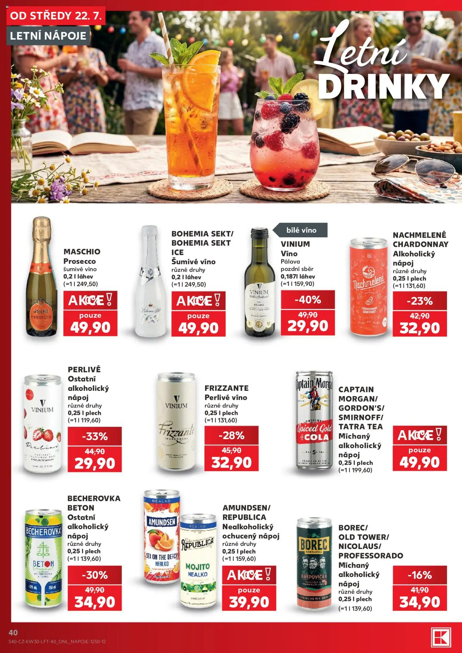 Kaufland leták od 22.07.2026 | Strana: 40 | Produkty: Frizzante, Bohemia Sekt Ice, Mojito, Republica