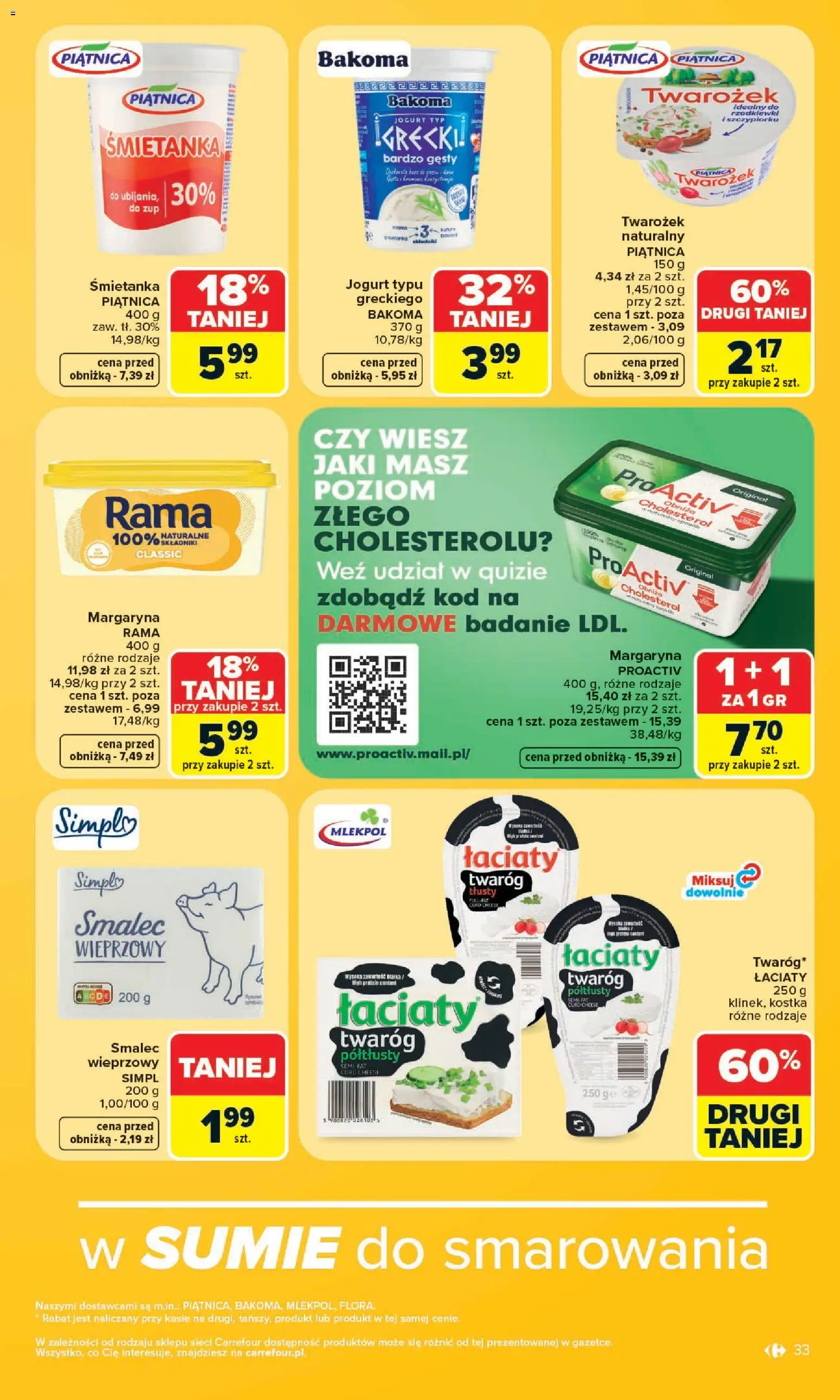 Carrefour gazetka od 13.07.2026 | Strona: 35 | Produkty: Margaryna, Jogurt, Twarożek, Twaróg