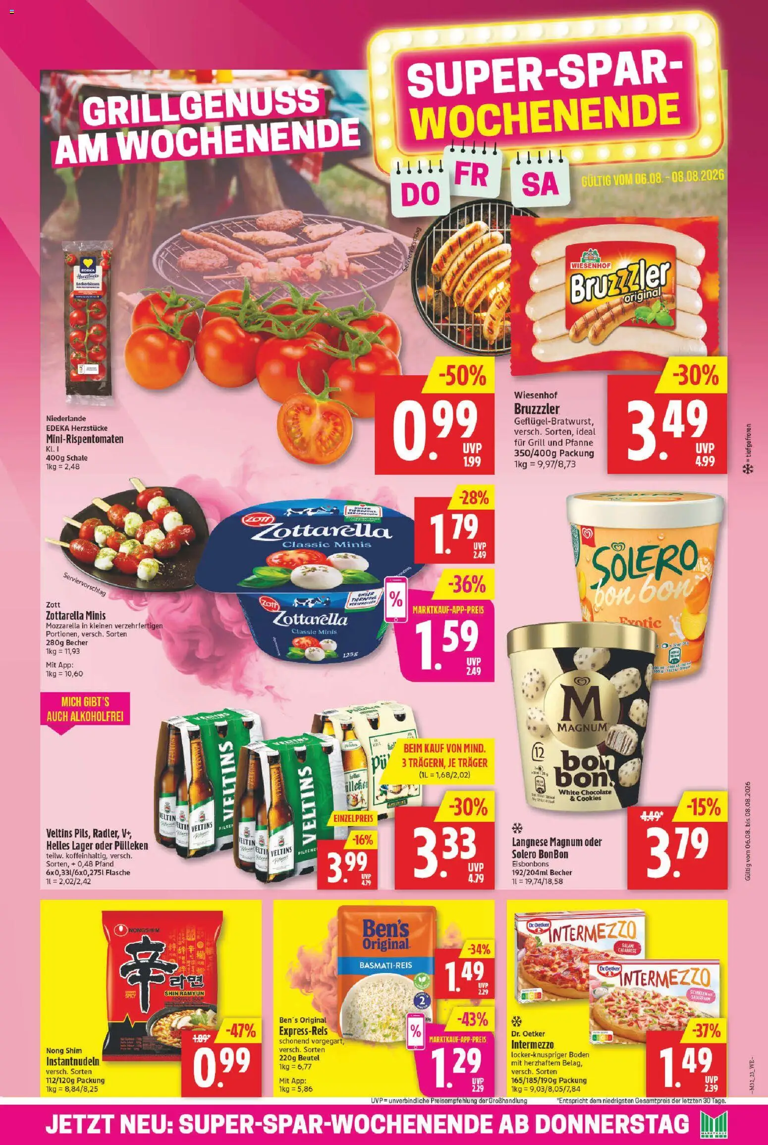 Marktkauf Prospekt – gültig ab 03.08.2026 | Seite: 27 | Produkte: Grill, Langnese, Basmatireis, Mozzarella