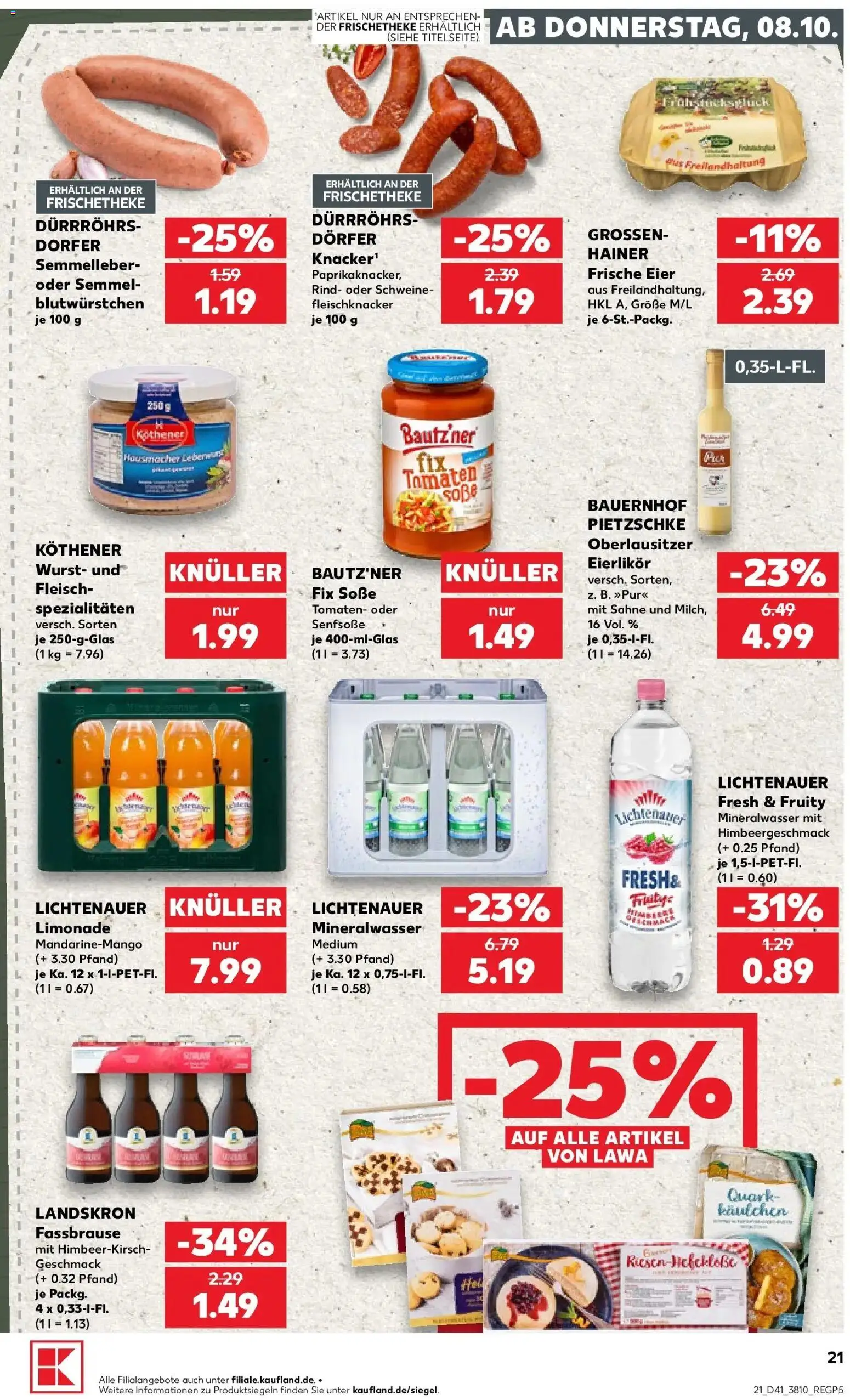 Prospekt Kaufland ab 08.10.2026 » Angebote Online zum Blättern | Seite: 21 | Produkte: Quark, Limonade, Mineralwasser, Fassbrause