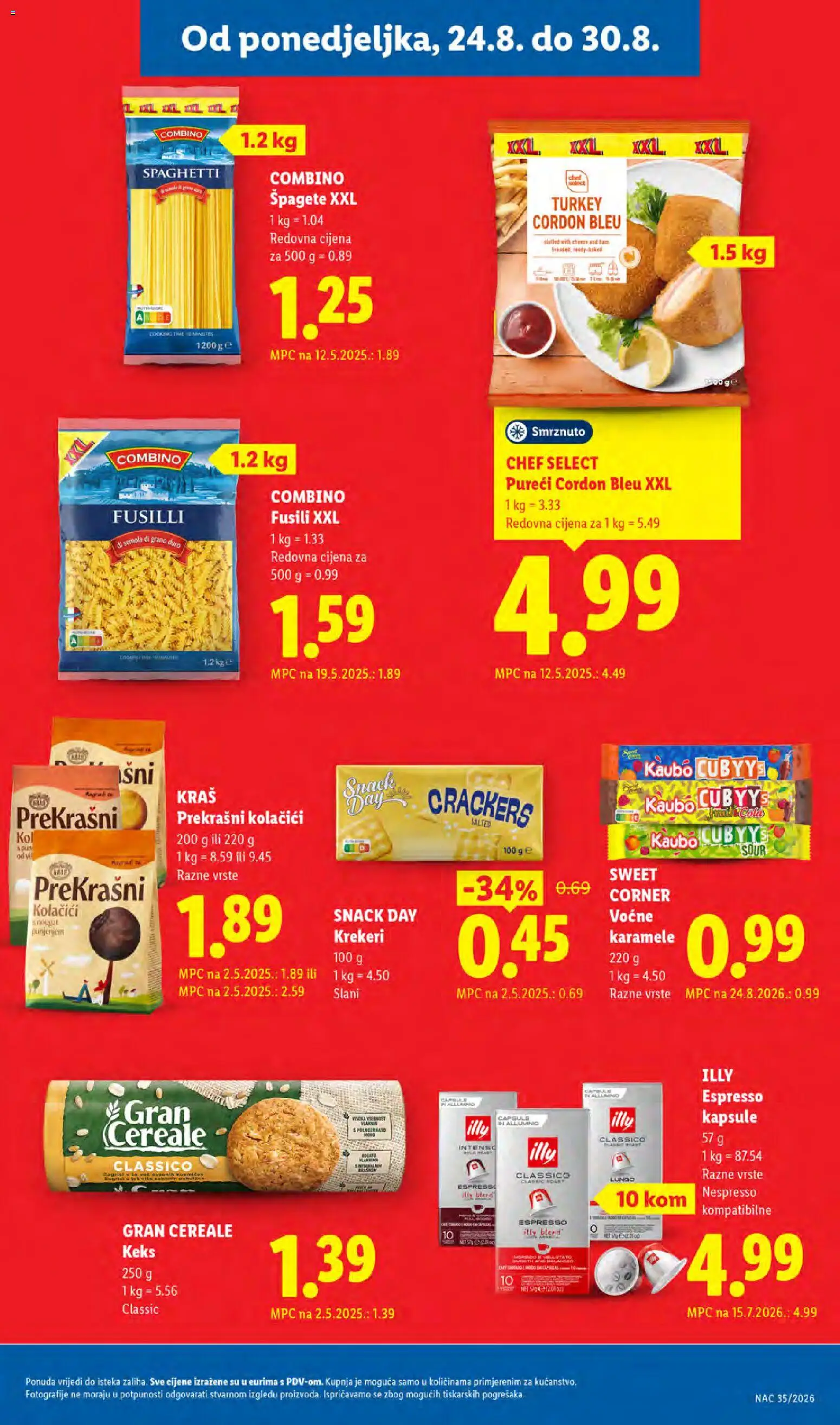 Lidl katalog | vrijedi od 24.08.2026 | Stranica: 9 | Proizvodi: Špageti, Pasta, Krekeri, Prekrašni