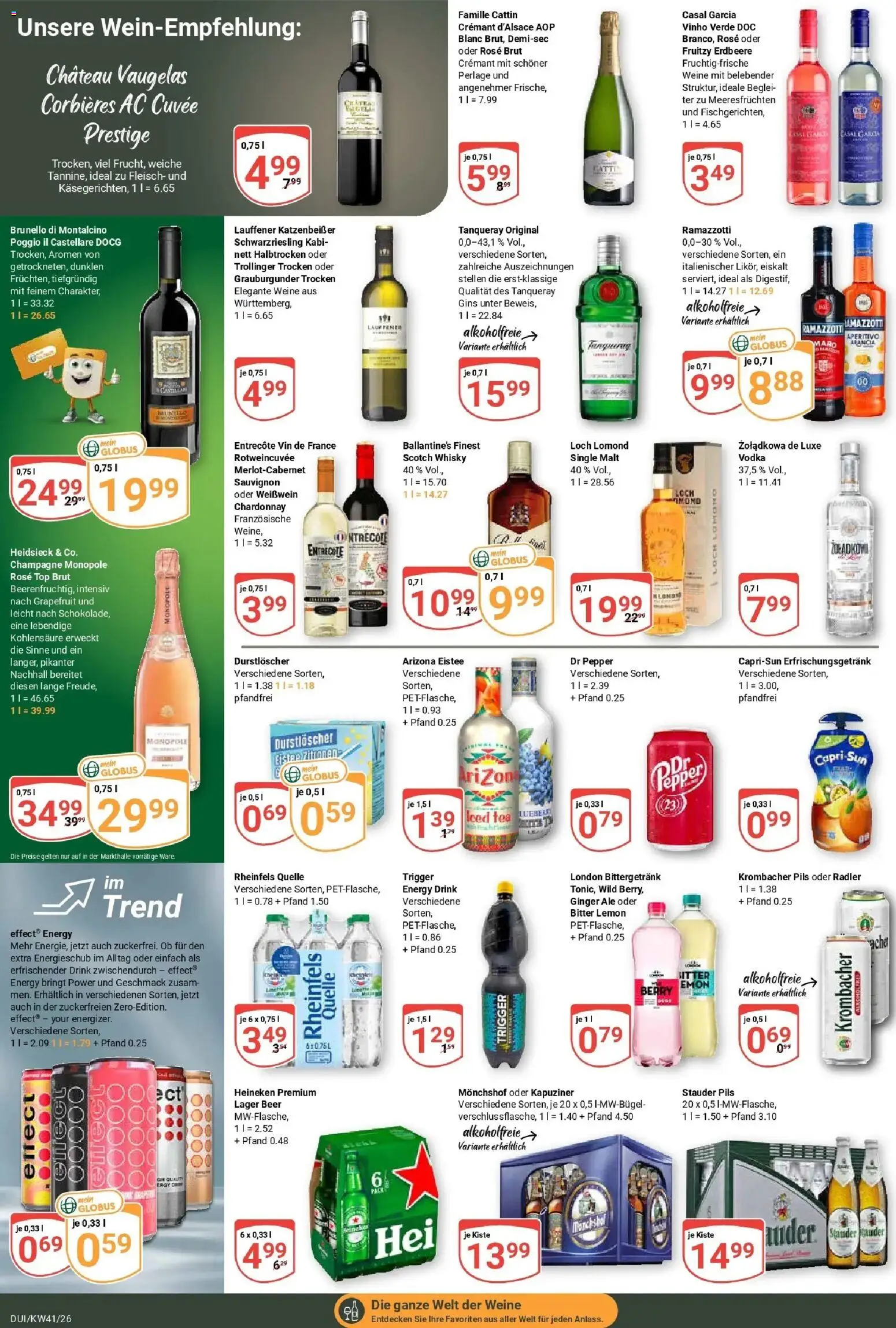 Globus Prospekt Duisburg (ab 05.10.2026) » Angebote online | Seite: 18 | Produkte: Capri sun, Energy, Radler, Ramazzotti