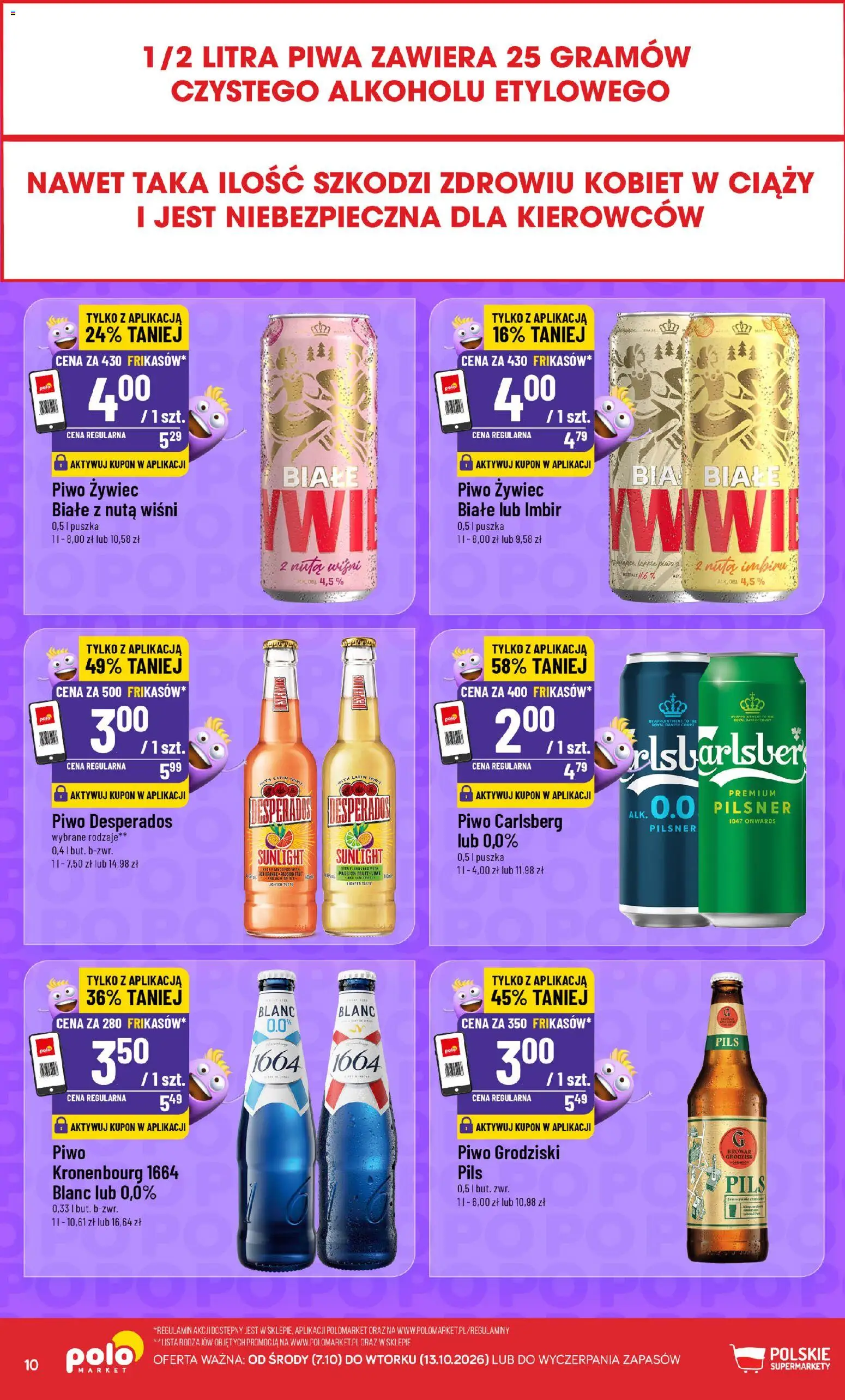 POLOmarket gazetka - Frikasowe Hity od 07.10.2026 | Strona: 10 | Produkty: Imbir, Carlsberg, Piwo, Desperados
