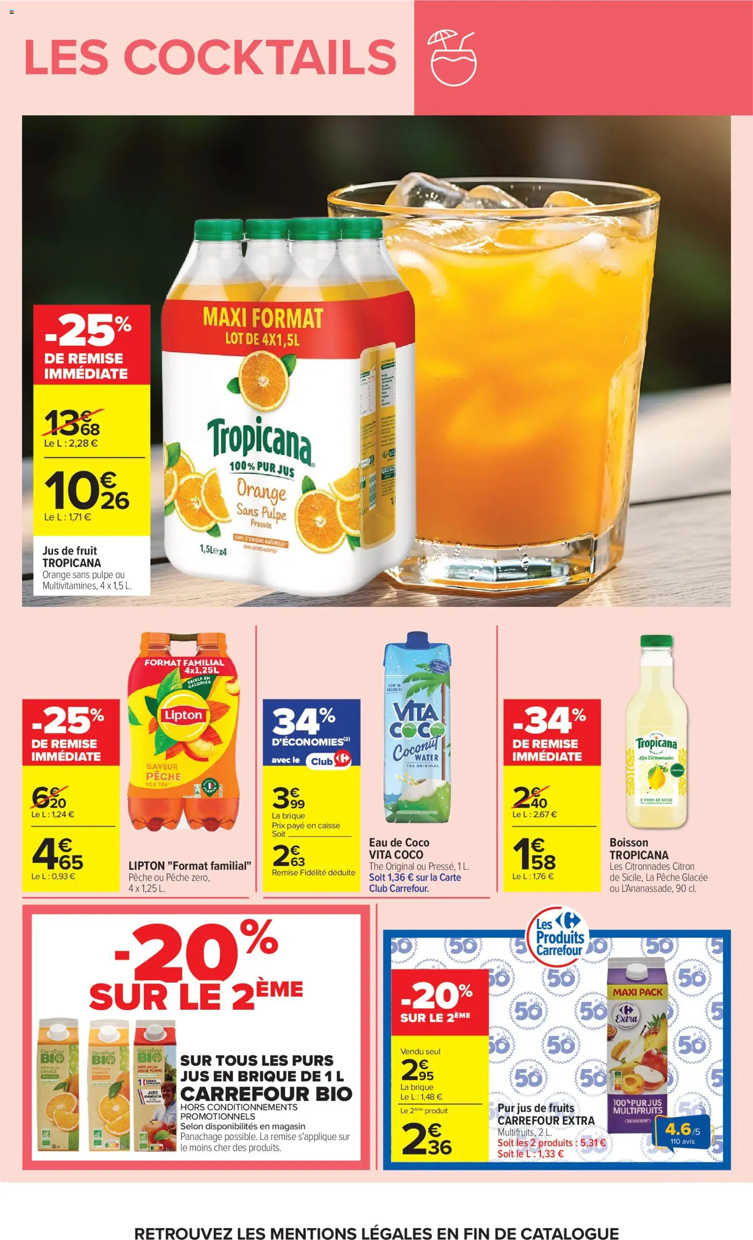 {H1} | Page: 14 | Produits: Orange, Pêche, Eau de coco, Thé