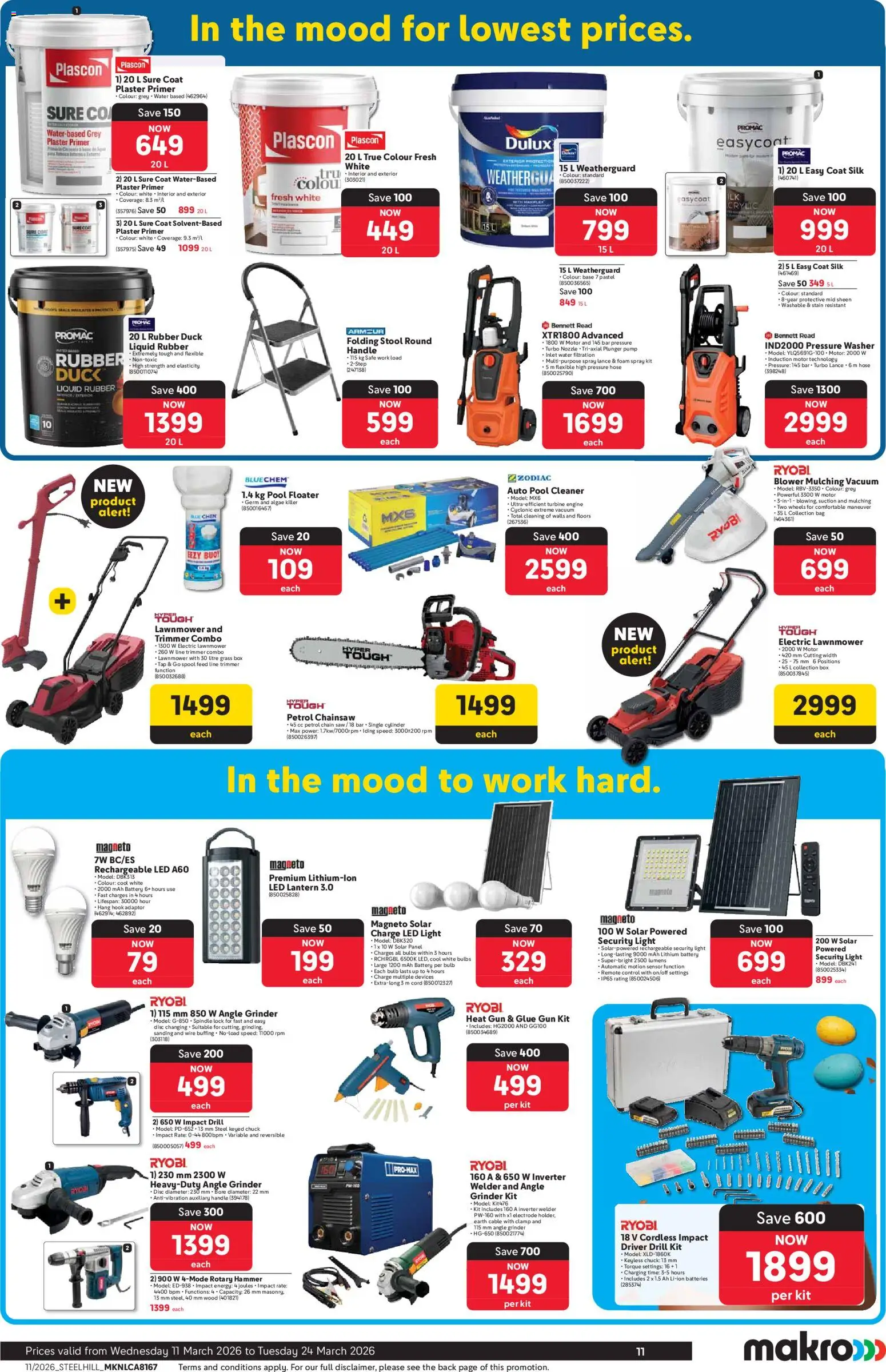 New Makro catalogue – valid from 11.03.2026 | Page: 11 | Products: Coat, Stool, Bag, Rotary hammer