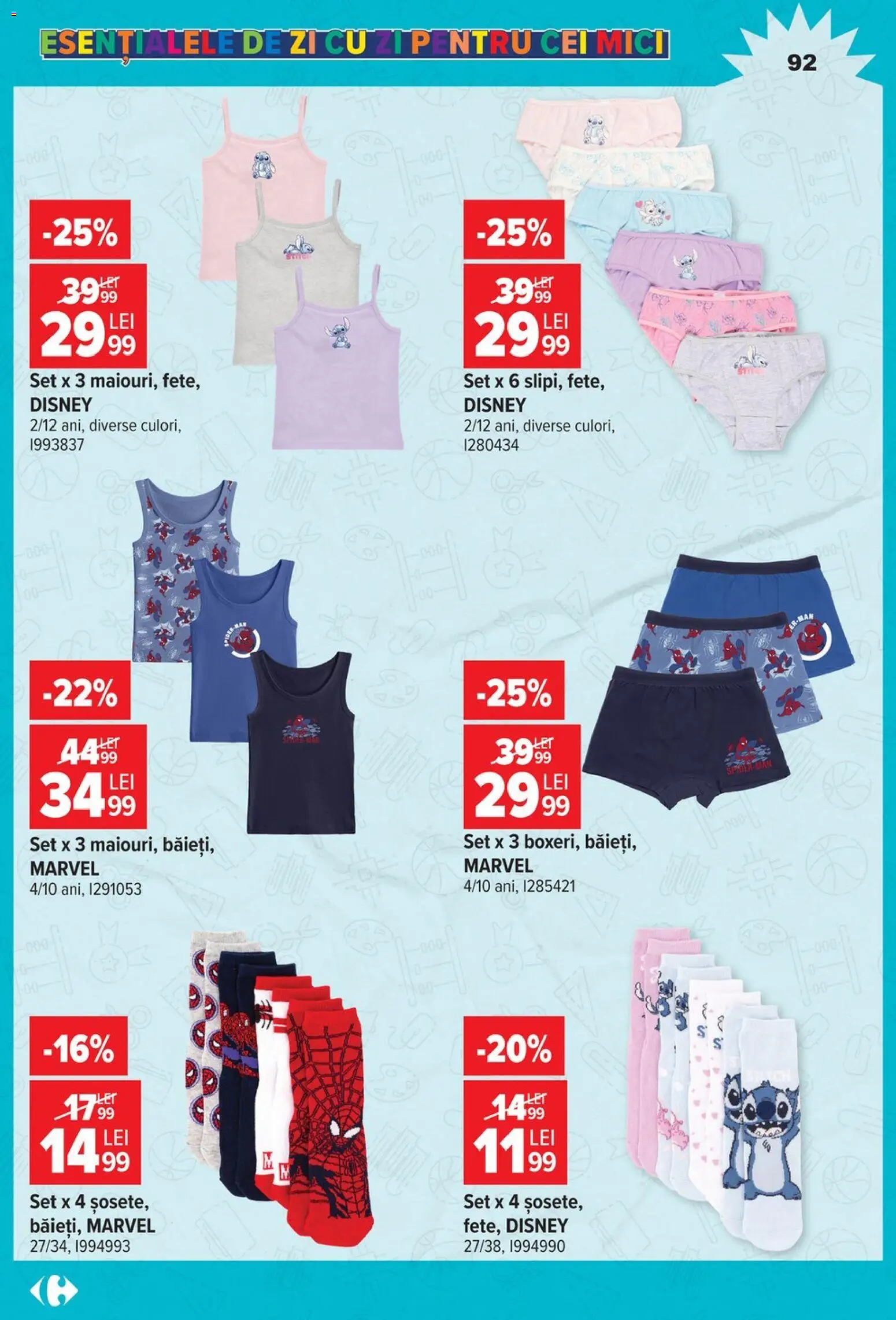 Noul catalog Carrefour – valabil de la 12.08.2026 | Pagină: 92 | Produse: Disney, Mici