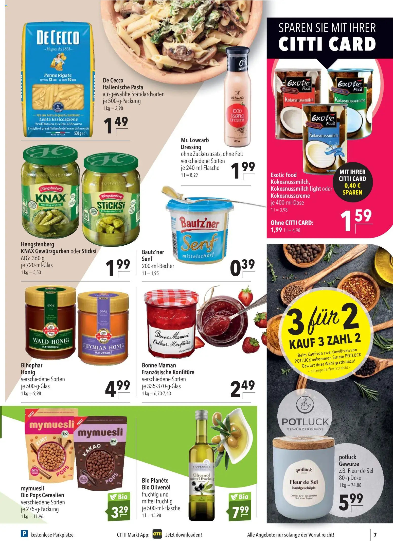 CITTI Markt Prospekt – gültig ab 05.08.2026 | Seite: 7 | Produkte: Olivenol, Dressing, Gewürze, Pasta
