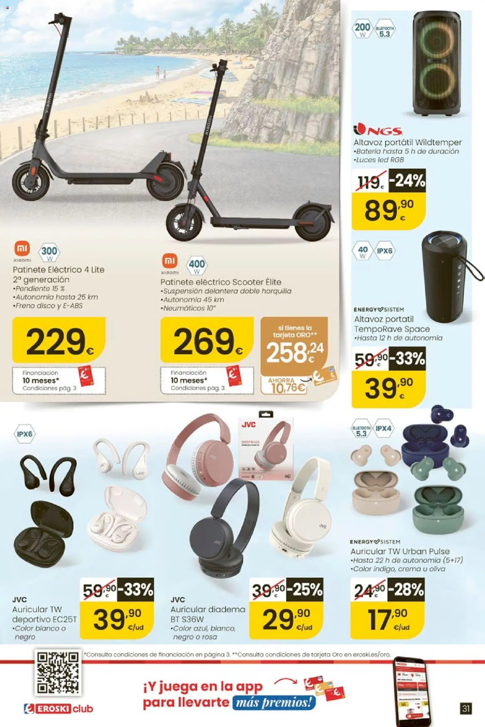 Eroski Oh! Oferta Pontevedra │ válido desde el 11.06.2026 | Página: 31 | Productos: Patinete, Juega, Disco, Ελιές