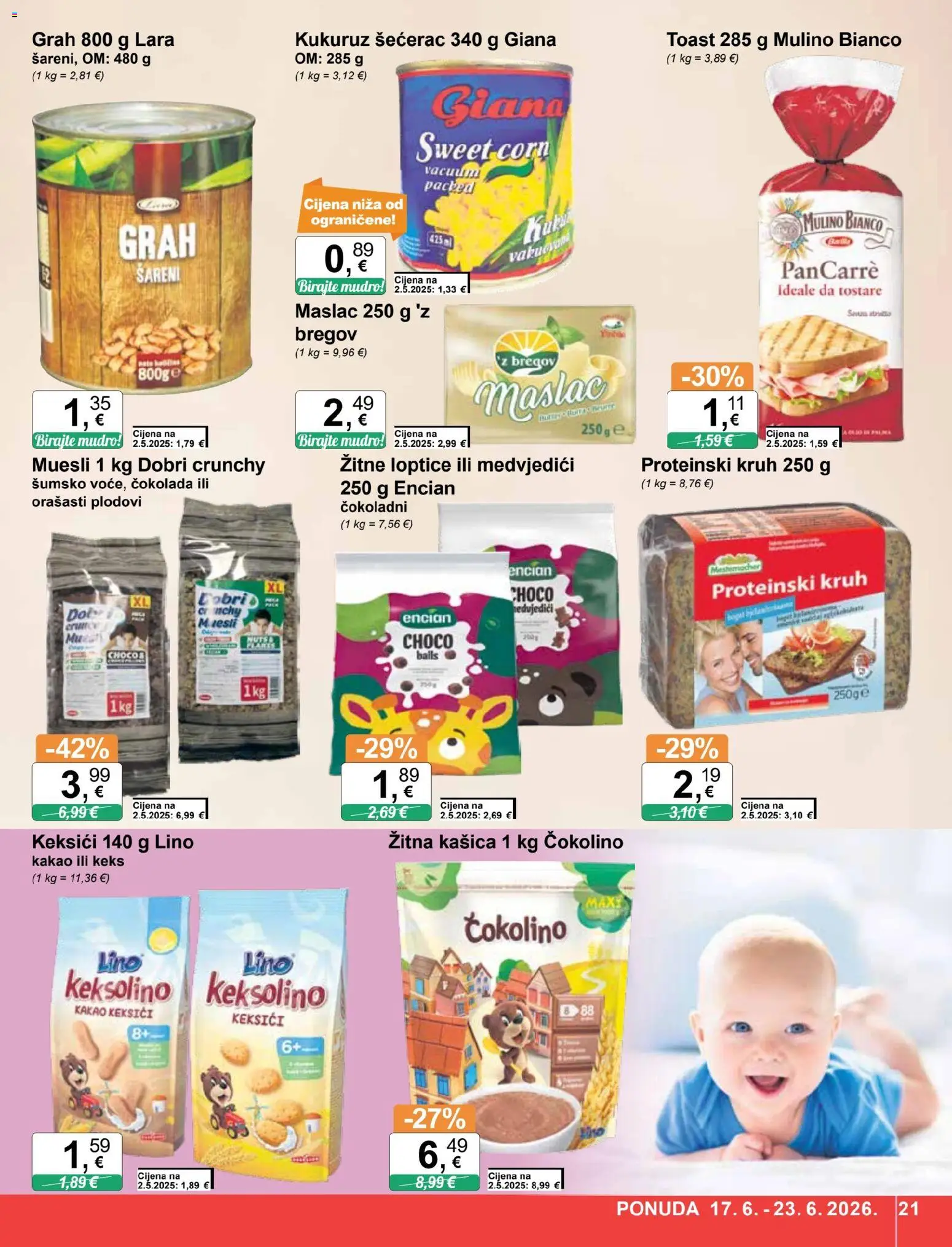 KTC katalog | vrijedi od 17.06.2026 | Stranica: 21 | Proizvodi: Kukuruz, Kruh, Toast, Orašasti plodovi