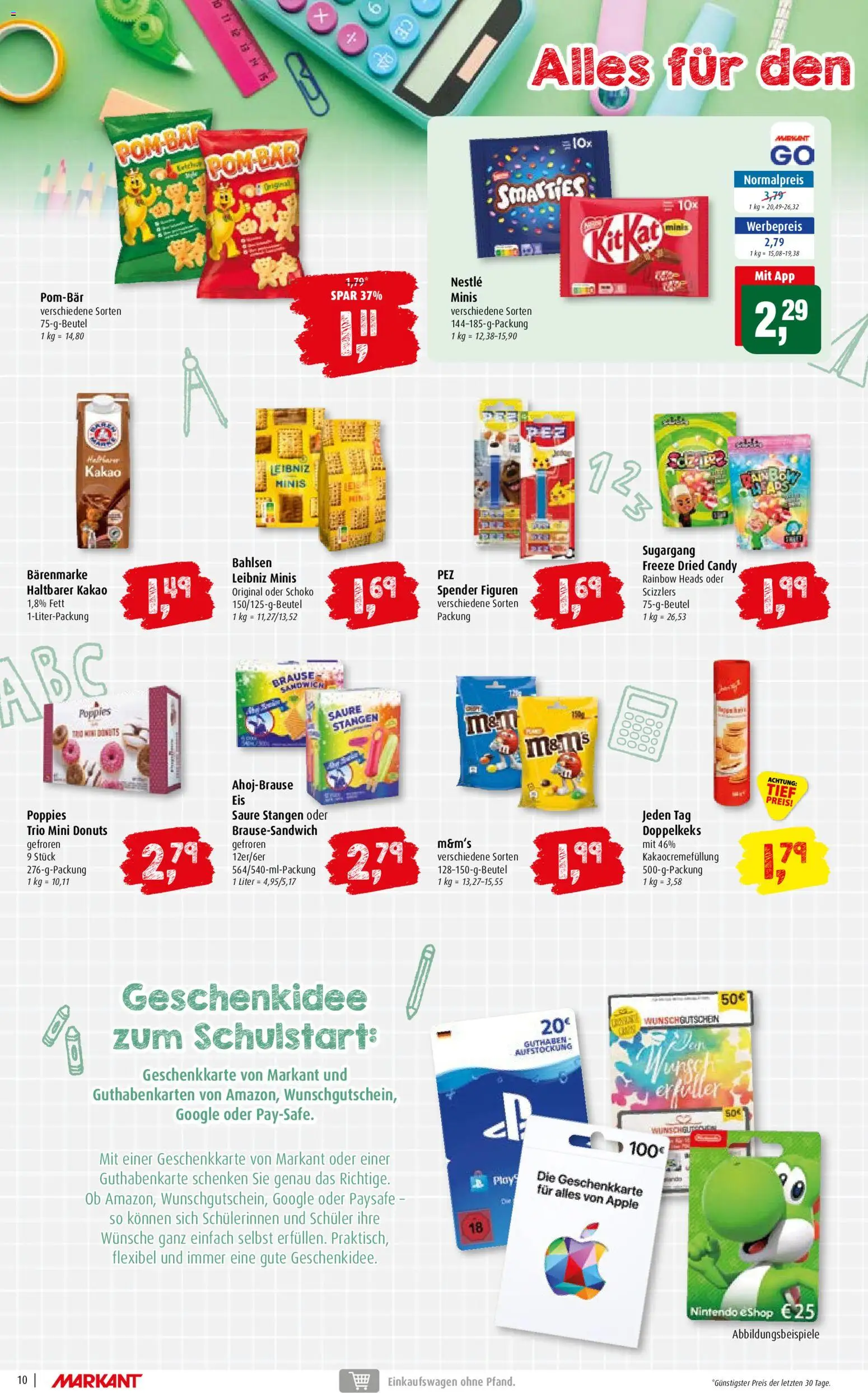 Markant Prospekt – gültig ab 10.08.2026 | Seite: 10 | Produkte: Smarties, M&M's, Apple, Donuts