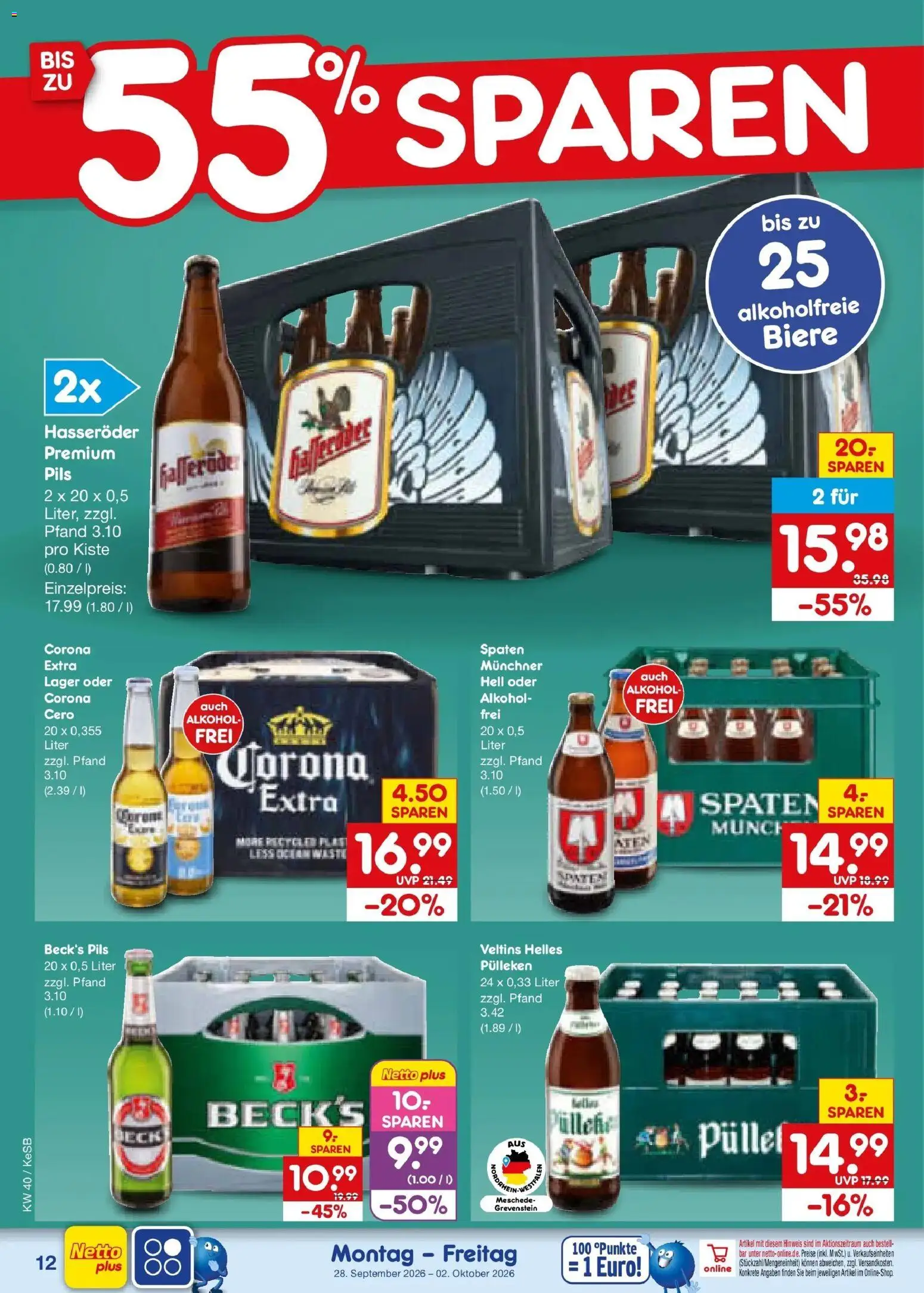 Netto Marken-Discount Prospekt Bonn – gültig ab 28.09.2026 | Seite: 18 | Produkte: Pils, Alkohol, Hasseröder, Veltins