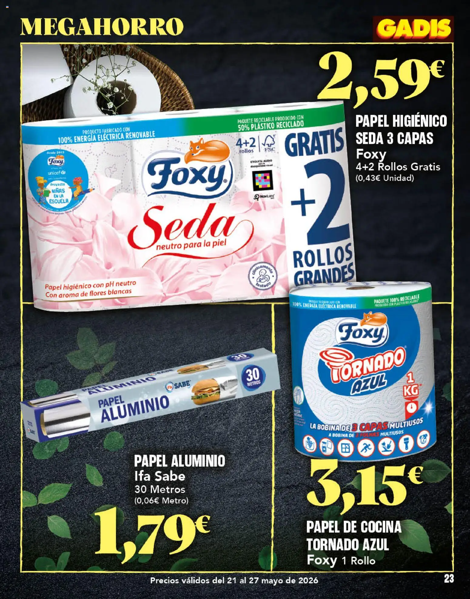 Gadis - folleto │ válido desde el 21.05.2026 | Página: 23 | Productos: Papel higienico, Audio, Cocina
