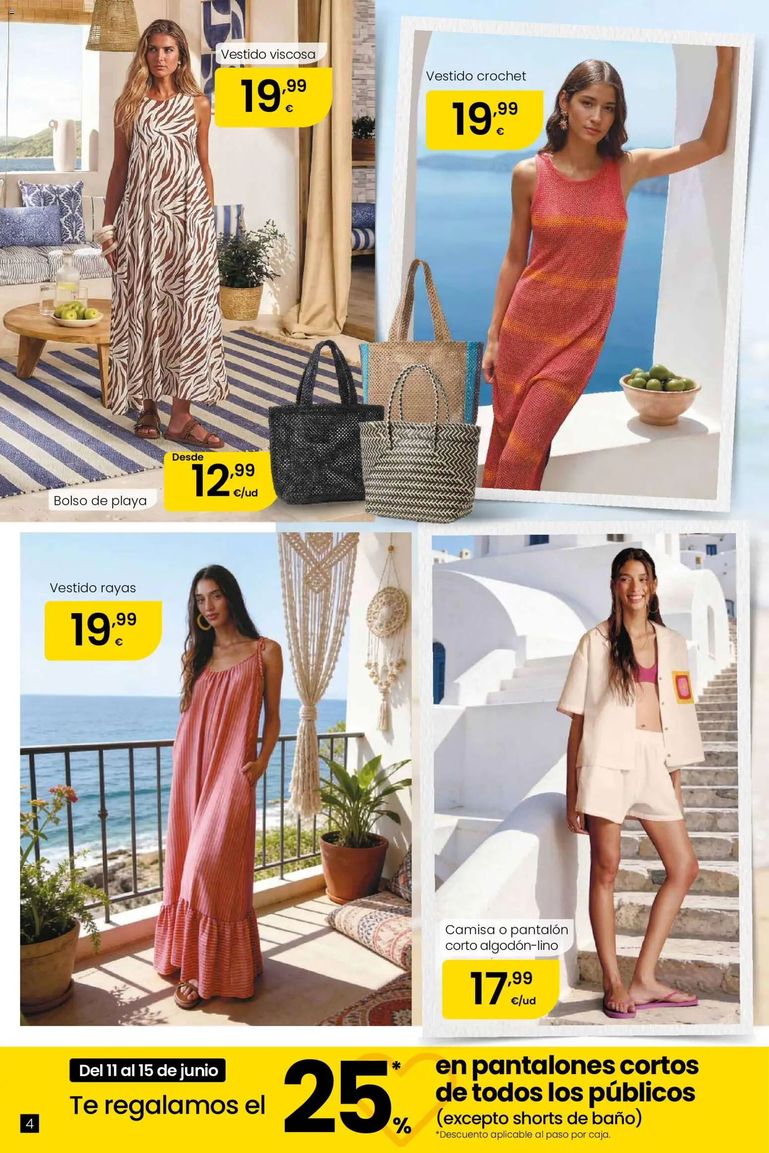 Eroski Oh! OFERTA Málaga │ válido desde el 11.06.2026 | Página: 4 | Productos: Camisa, Bolso, Té, Pantalón corto