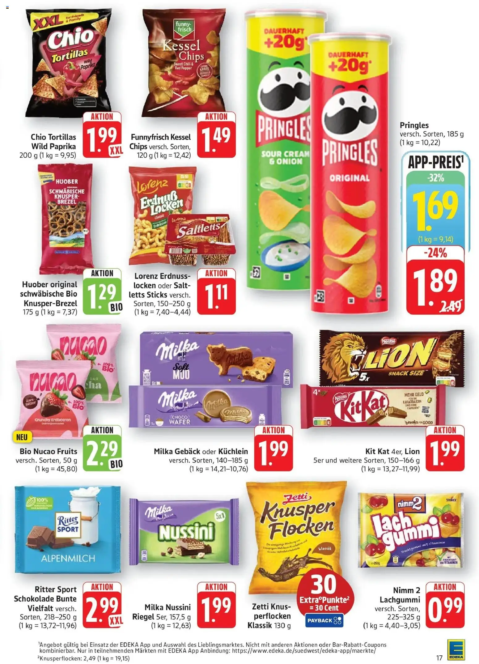 E center Prospekt Göppingen – gültig ab 17.05.2026 | Seite: 23 | Produkte: Schokolade, Milka, Chips, Flocken