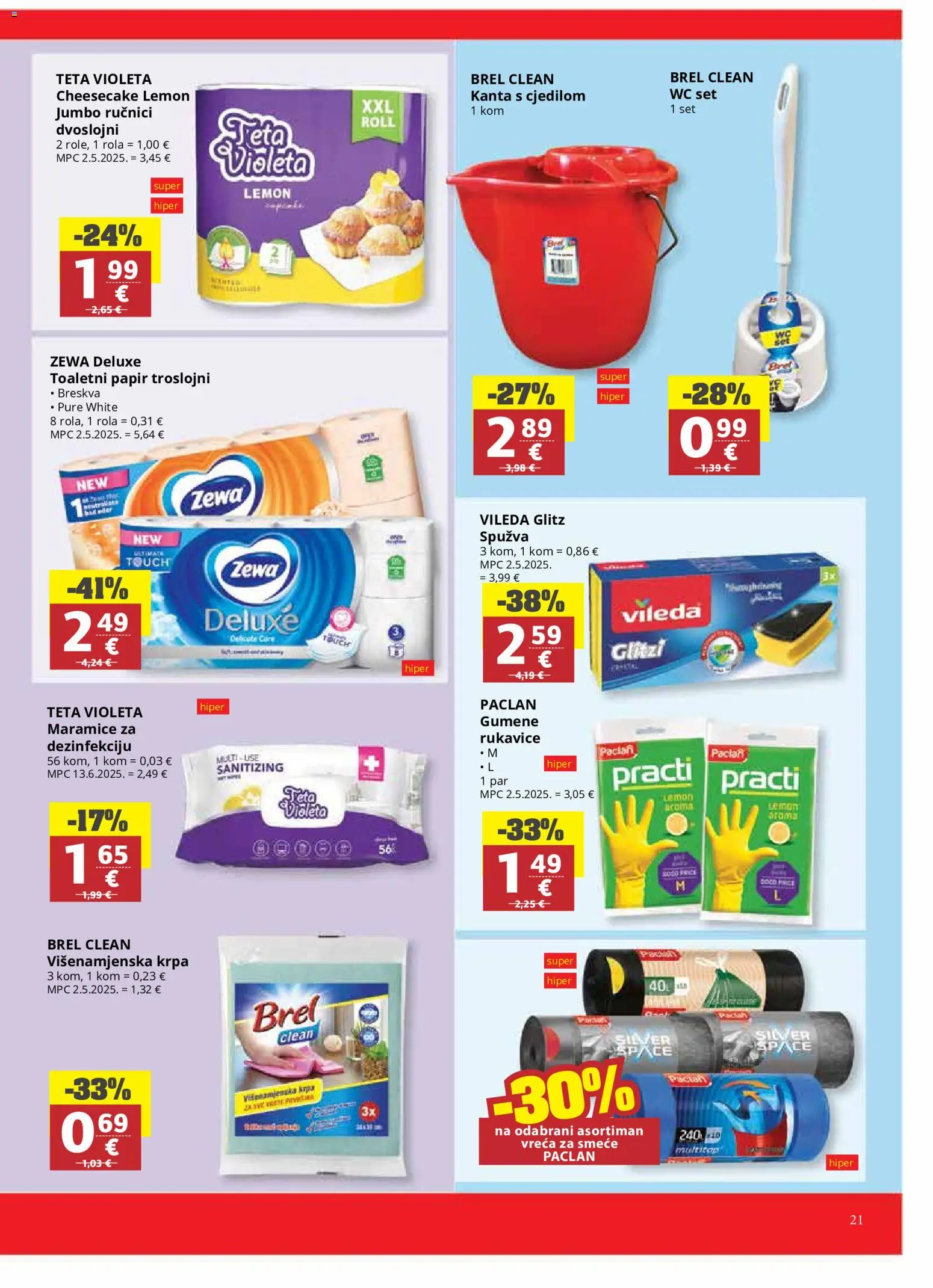 Ribola katalog | vrijedi od 10.06.2026 | Stranica: 21 | Proizvodi: Feta, Toaletni papir, Breskva, Rukavice