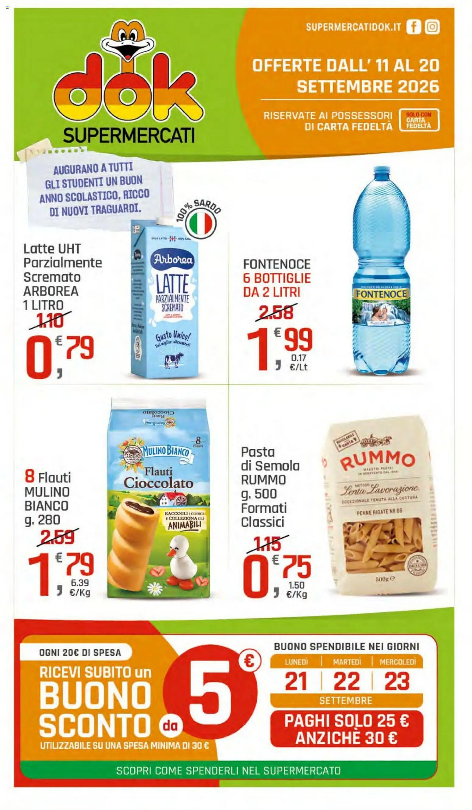 Volantino DOK del 11/09/2026 | Pagina: 1 | Prodotti: Rummo, Pasta, Semola, Penne