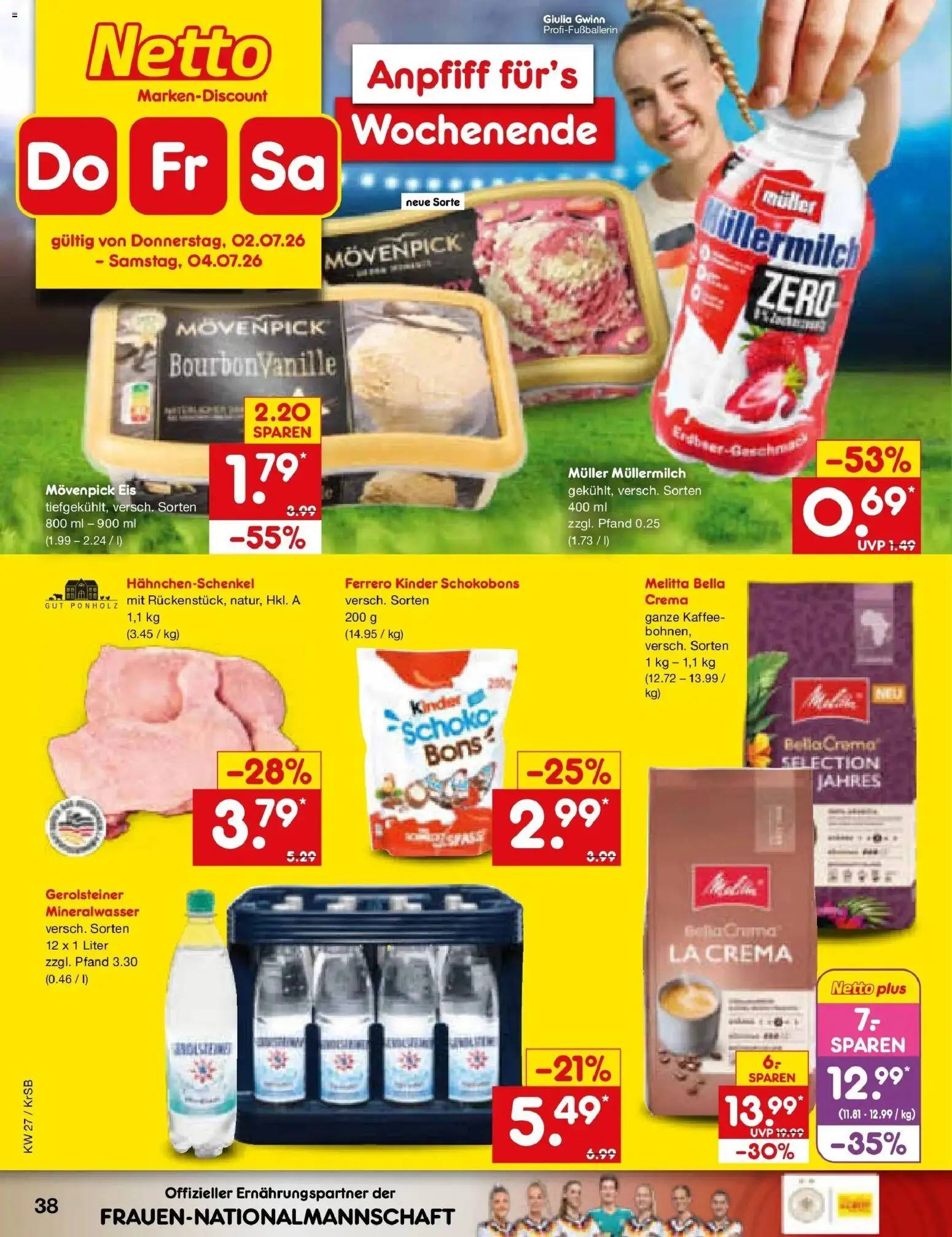 Netto Marken-Discount Prospekt Jüchen – gültig ab 29.06.2026 | Seite: 56 | Produkte: Hahnchenschenkel, Kaffee, Movenpick eis, Muller mullermilch