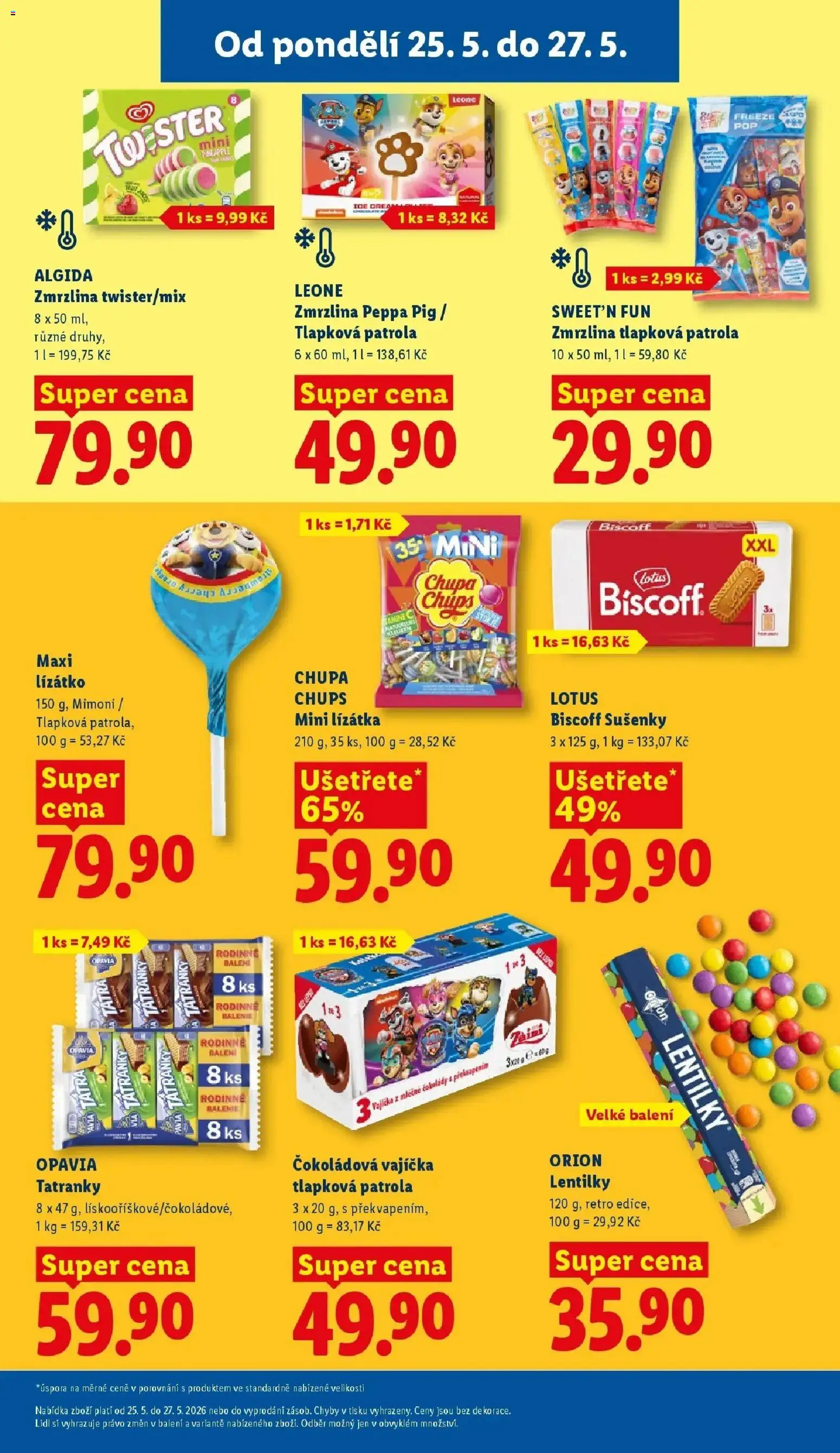 Lidl aktuální leták od 25.05.2026 | Strana: 21 | Produkty: Tatranky, Vajíčka, Lentilky Orion, Lentilky