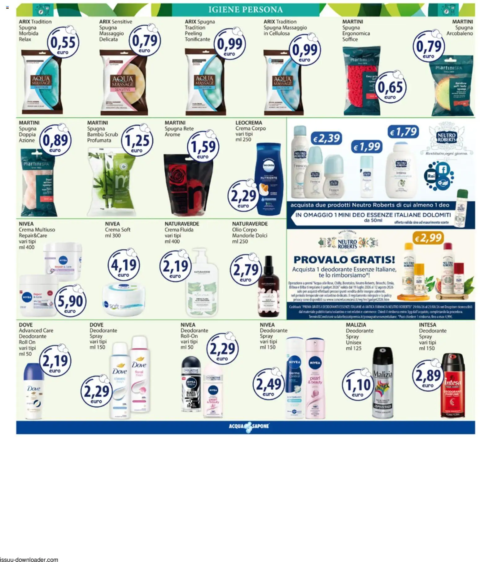 Volantino Acqua e Sapone del 13/07/2026 | Pagina: 7 | Prodotti: Crema, Tè, Scrub, Olio corpo