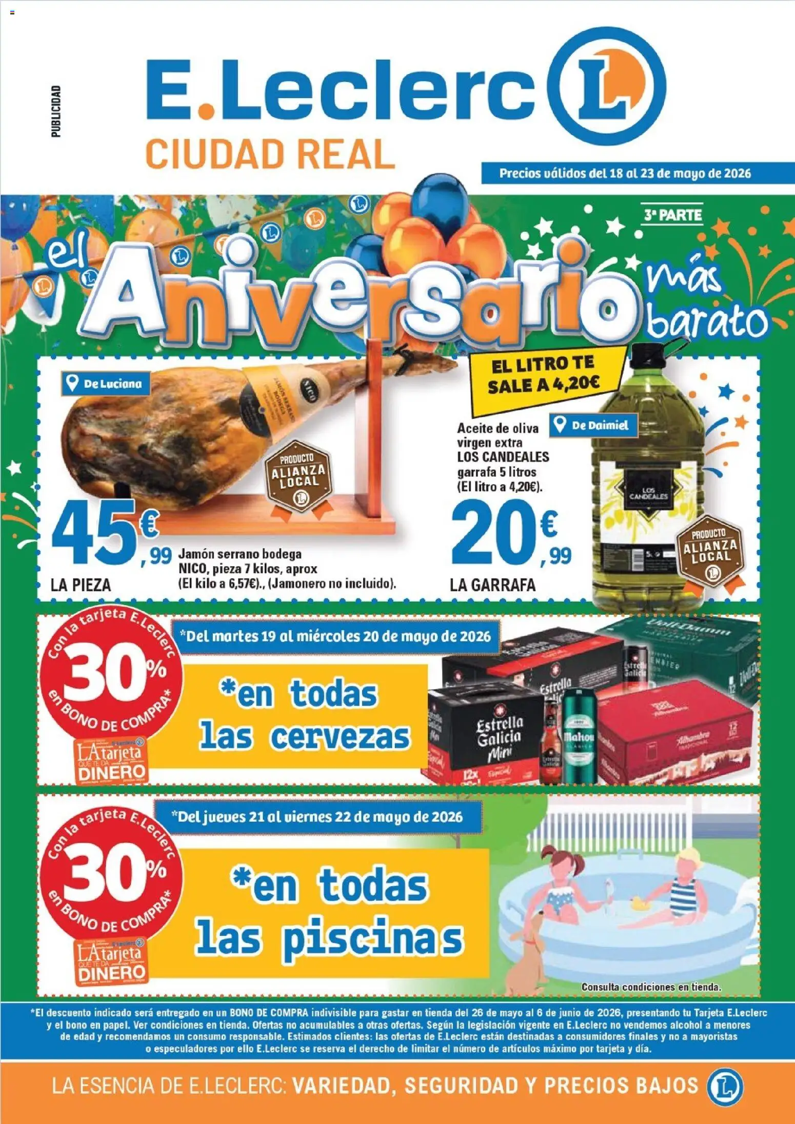 E.Leclerc Ciudad Real │ válido desde el 18.05.2026 | Página: 1 | Productos: Jamón serrano, Aceite, Jamón, Aceite de oliva