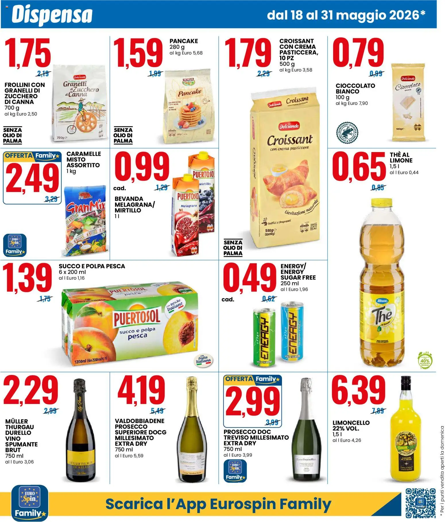 Volantino Eurospin del 18.05.2026 | Pagina: 8 | Prodotti: Prosecco, Zucchero, Vino, Spumante