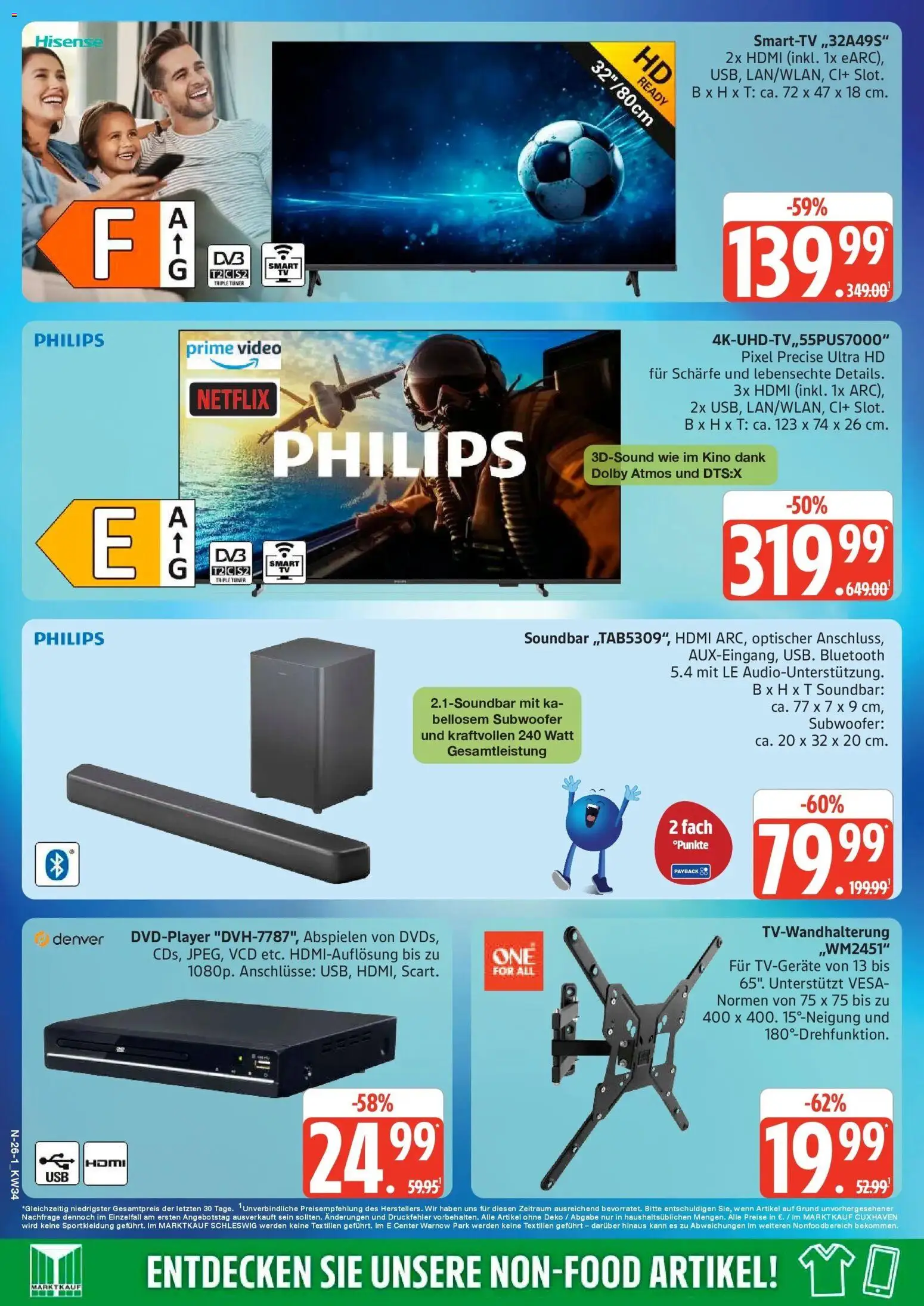 Edeka Prospekt Rostock (ab 17.08.2026) » Angebote Online | Seite: 26 | Produkte: Philips, Hisense, Soundbar, Video