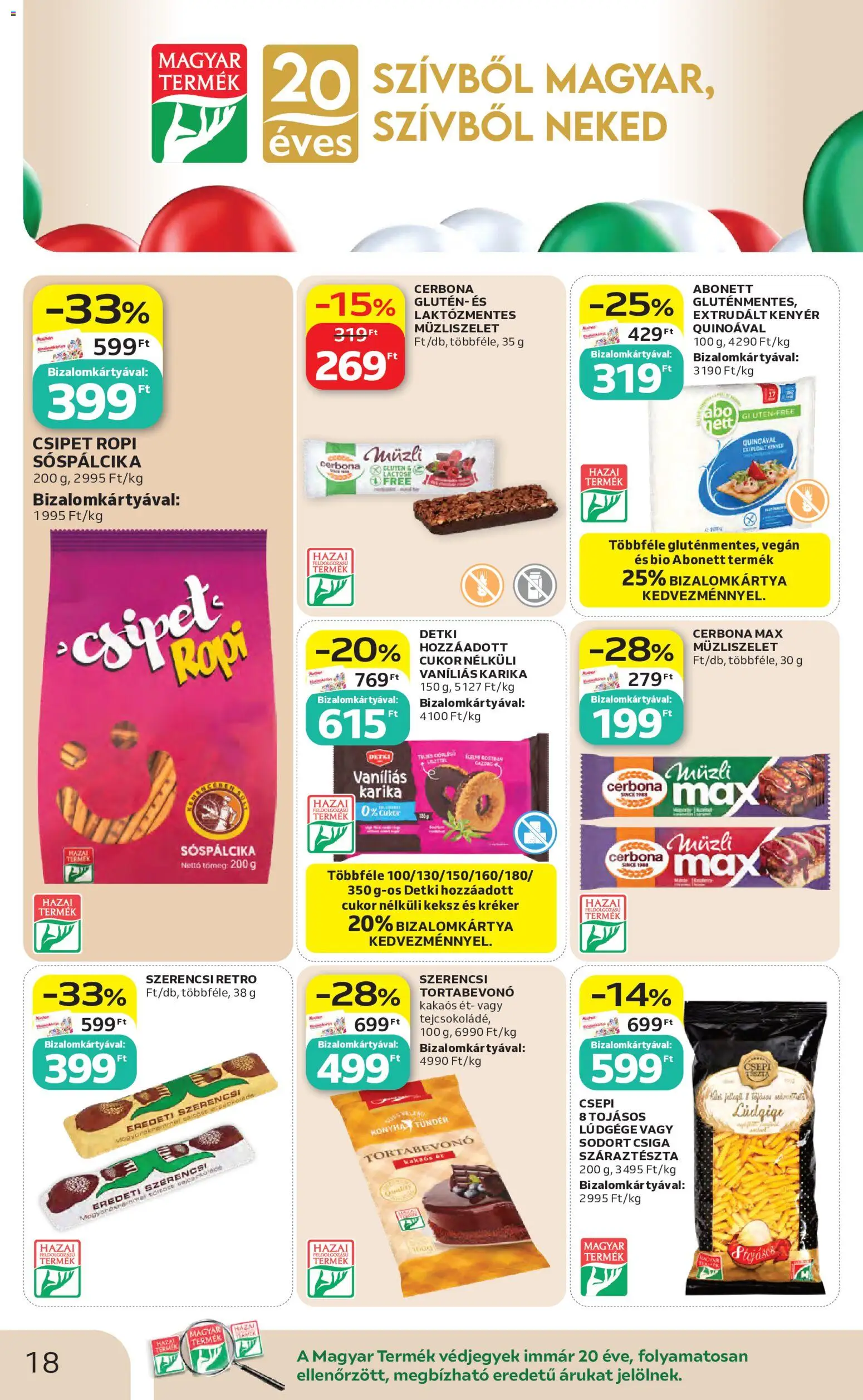 Auchan akciós ujság - amely érvényes a következő dátumtól: 07.05.2026 | Oldal: 18 | Termékek: Müzli, Tortabevonó, Müzliszelet, Ropi
