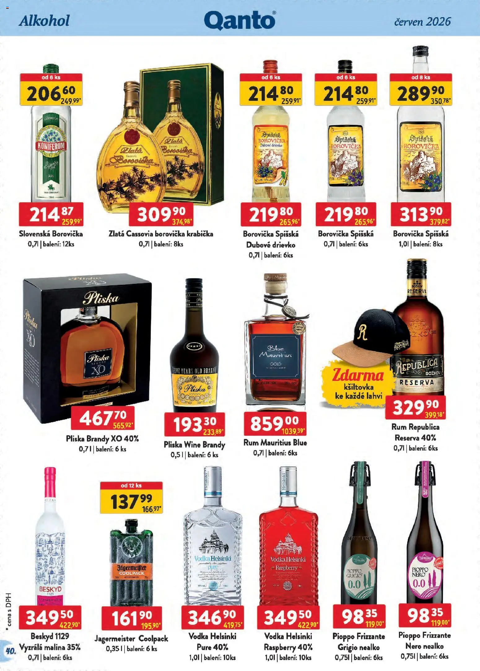 Astur & Qanto leták - Velkoobchod 06/2026 od 01.06.2026 | Strana: 40 | Produkty: Frizzante, Vodka, Božkov, Spišská borovička