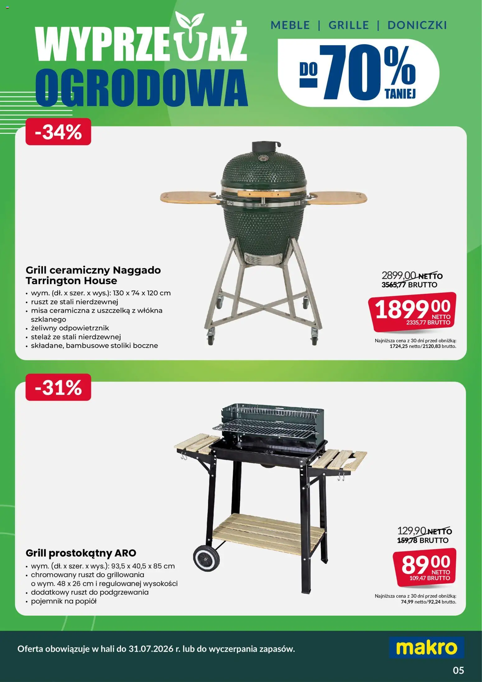 Makro gazetka - Wyprzedaż ogrodowa od 12.06.2026 | Strona: 5 | Produkty: Grill, Ruszt, Doniczki