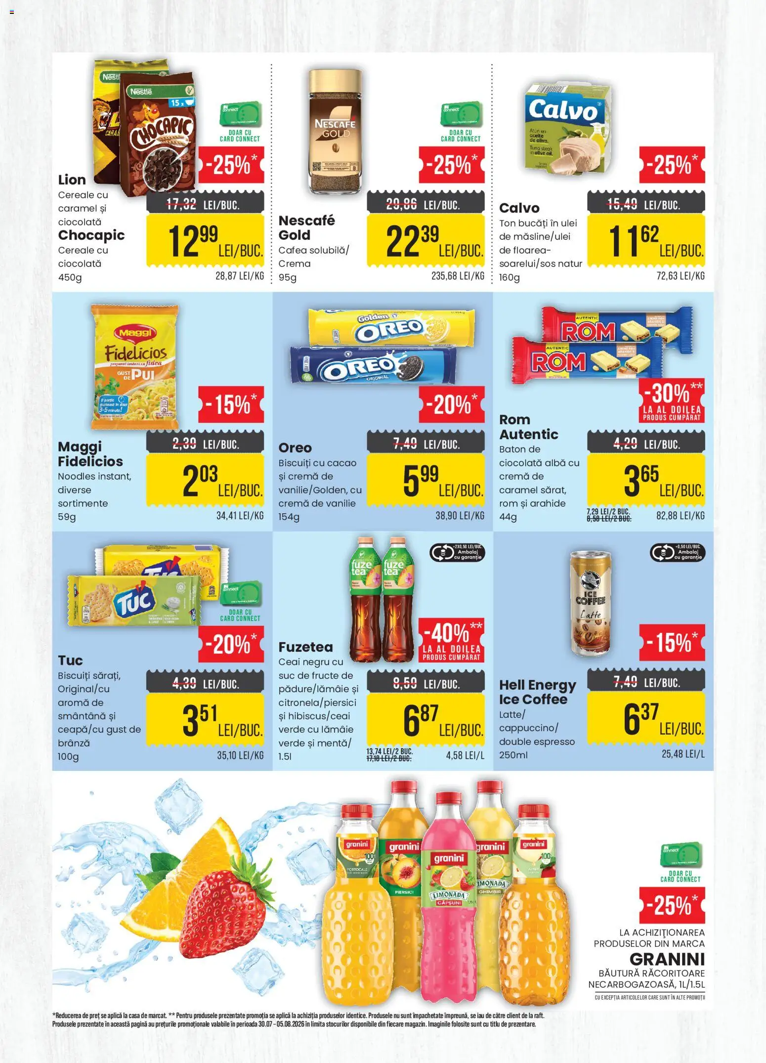 Noul catalog Mega Image – valabil de la 30.07.2026 | Pagină: 3 | Produse: Arahide, Rom, Ceai, Smântână