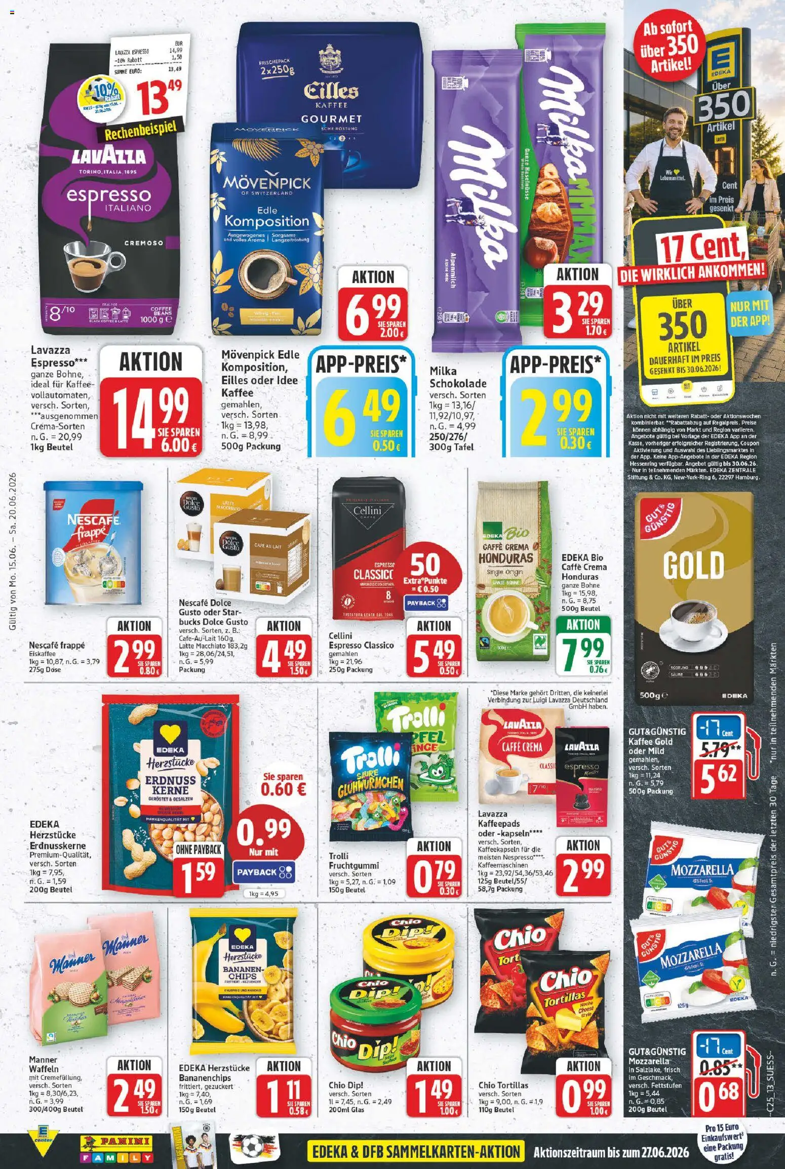 E center Prospekt – gültig ab 15.06.2026 | Seite: 16 | Produkte: Lavazza, Kaffee, Waffeln, Chio tortillas