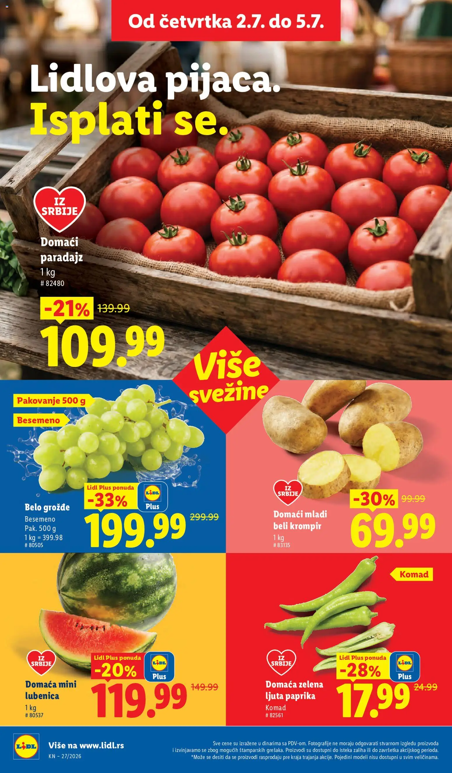 Lidl katalog - važi od 02.07.2026 | Strana: 16 | Proizvode: Krompir, Paprika, Pakovanje, Beli krompir