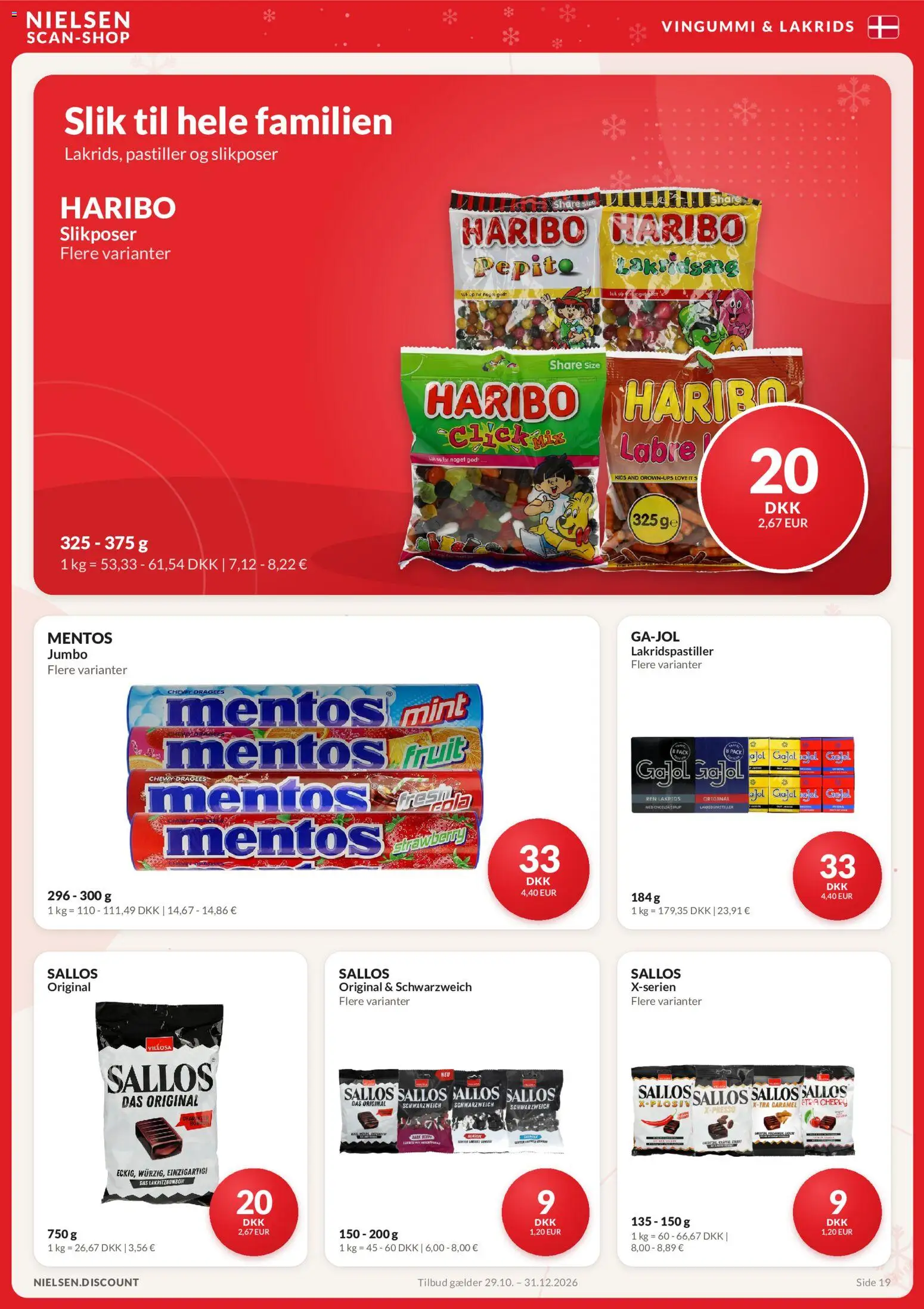 Nielsen Discount tilbudsavis – gyldig fra 29/10/2026 | Side: 19 | Produkter: Slik, Lakrids, Vingummi, Cherry