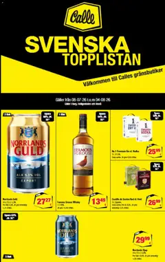 Calle - Svenska Topplistan gyldig fra 08/07/2026