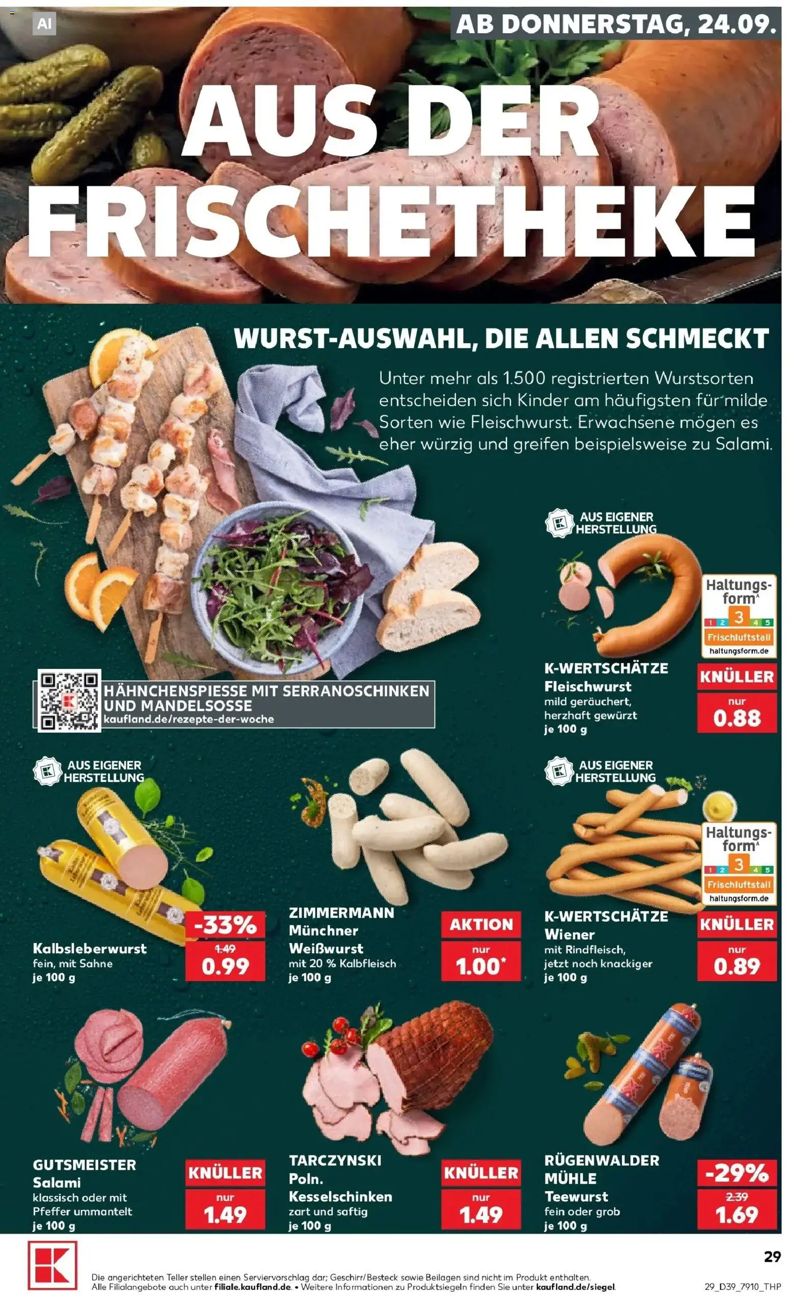 Prospekt Kaufland ab 21.09.2026 » Angebote Online zum Blättern | Seite: 41 | Produkte: Beilagen, Mühle, Weißwurst, Salami
