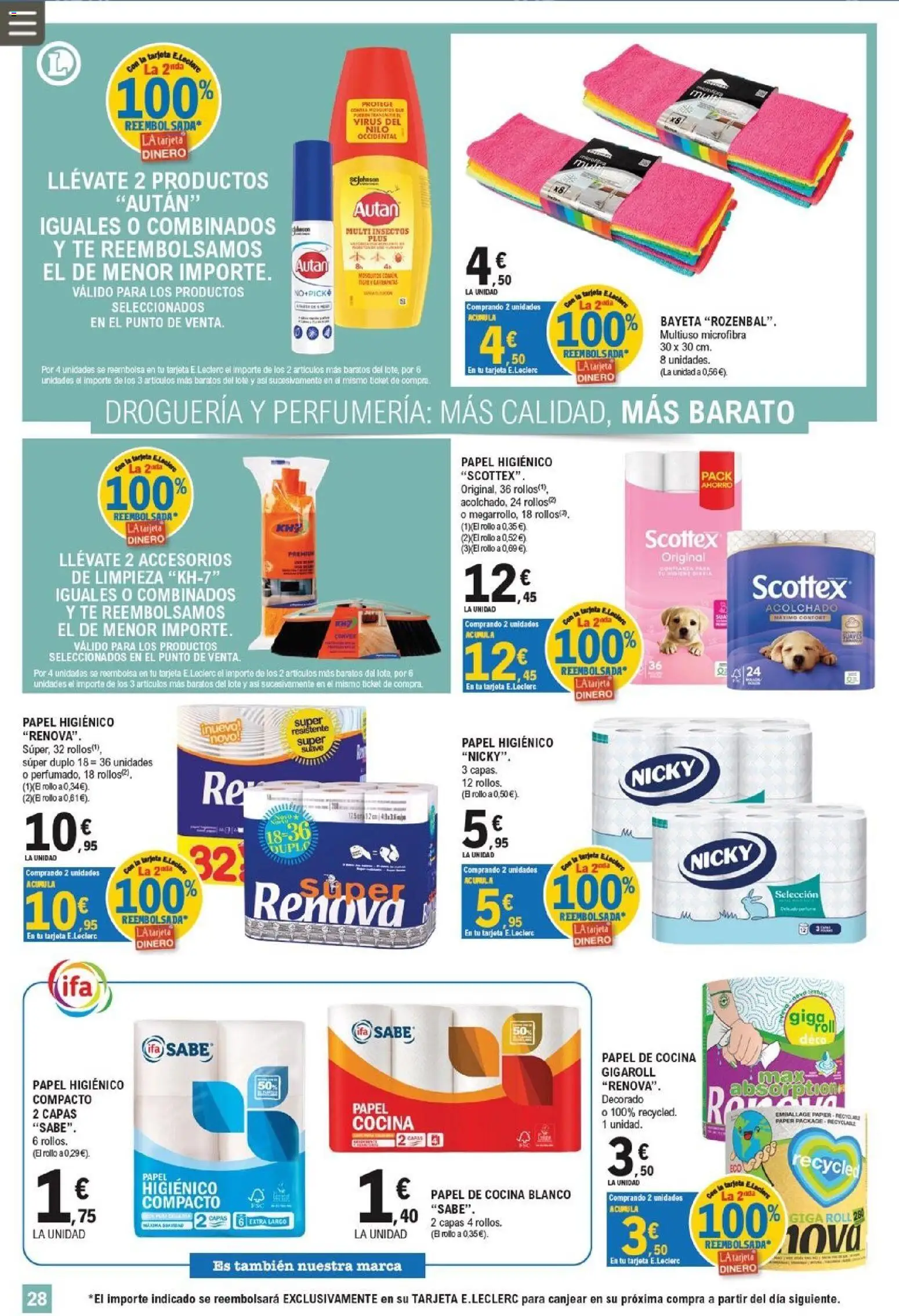E.Leclerc folleto │ válido desde el 17.06.2026 | Página: 28 | Productos: Papel higienico, Té, Cocina