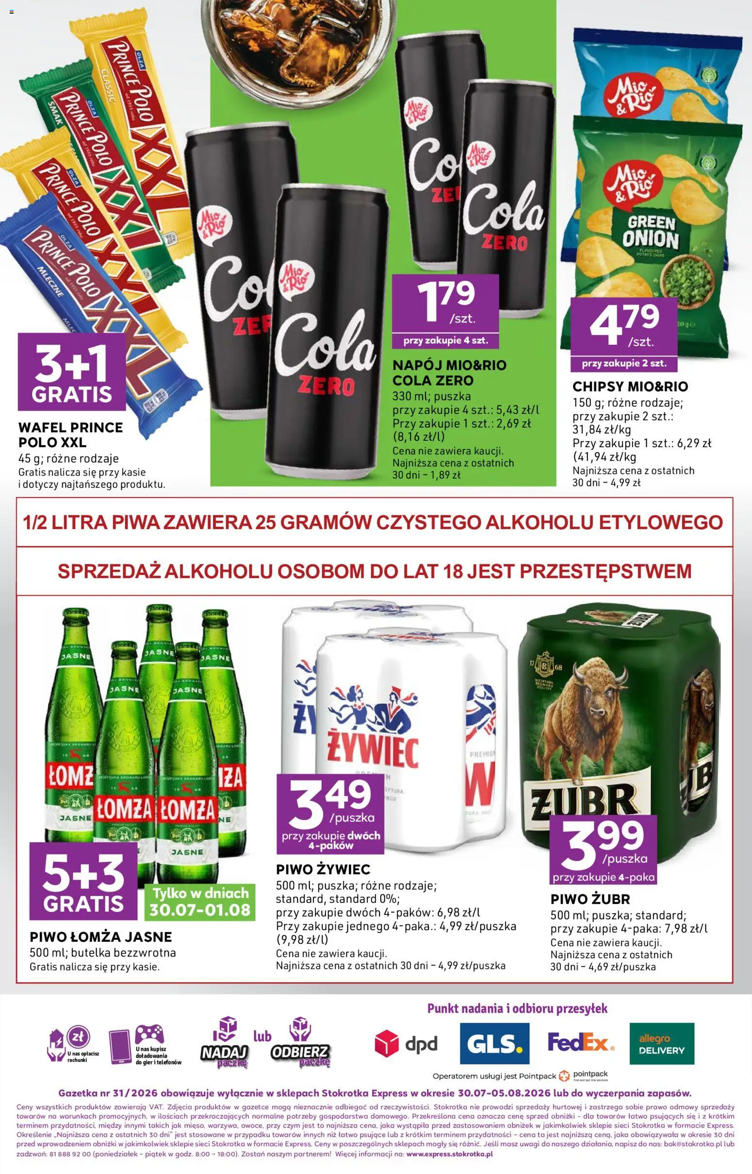 Stokrotka gazetka - Express od 30.07.2026 | Strona: 6 | Produkty: Piwo żubr, Chipsy, Stokrotka, Piwo