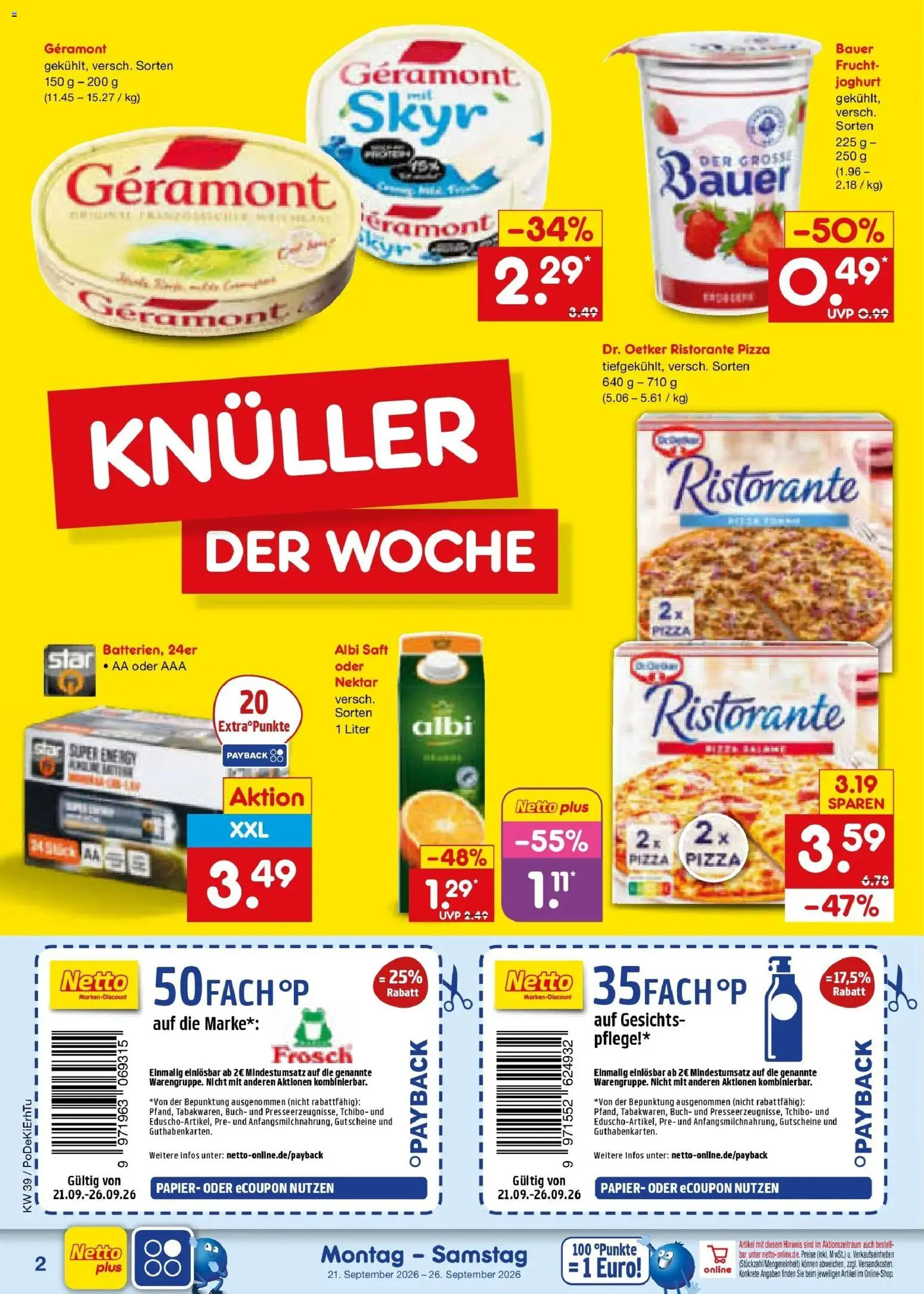 Netto Marken-Discount Prospekt Amberg – gültig ab 21.09.2026 | Seite: 2 | Produkte: Ristorante, Geramont, Energy, Joghurt