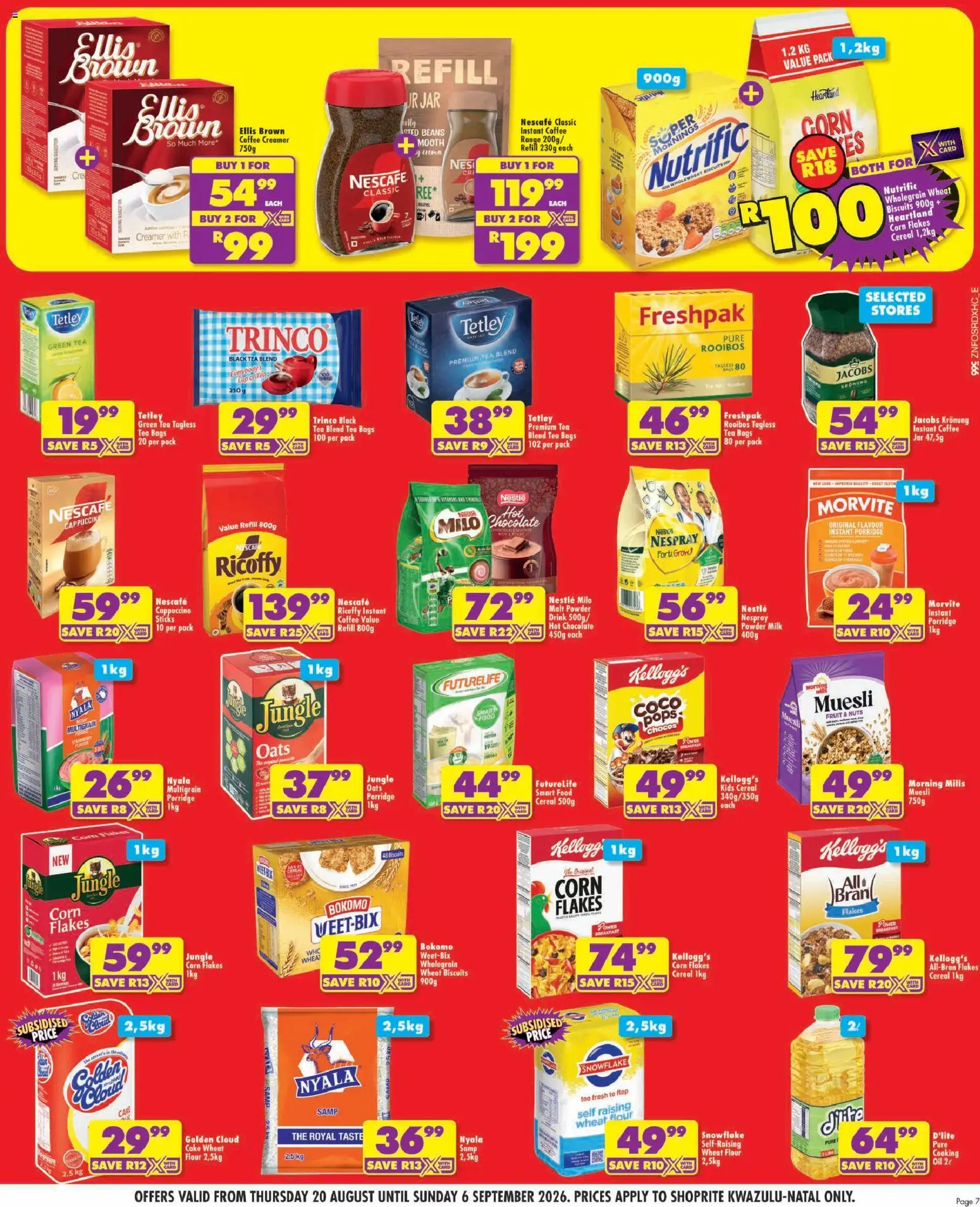 New Shoprite catalogue – valid from 20/08/2026 | Page: 7 | Products: Porridge, Oil, Chocolate, Nuts