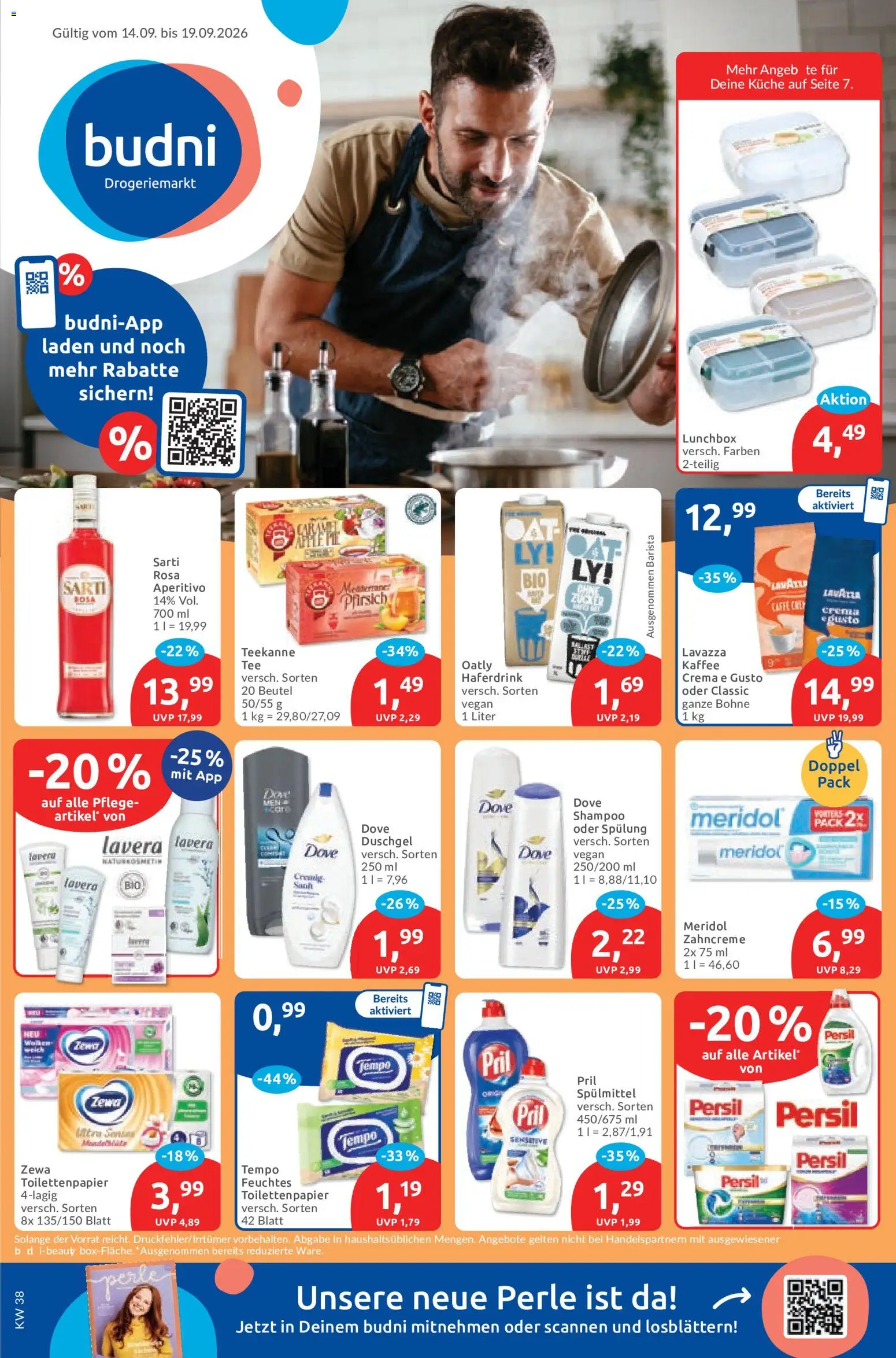 Budni Prospekt – gültig ab 14.09.2026 | Seite: 1 | Produkte: Zewa, Spülung, Teekanne, Toilettenpapier
