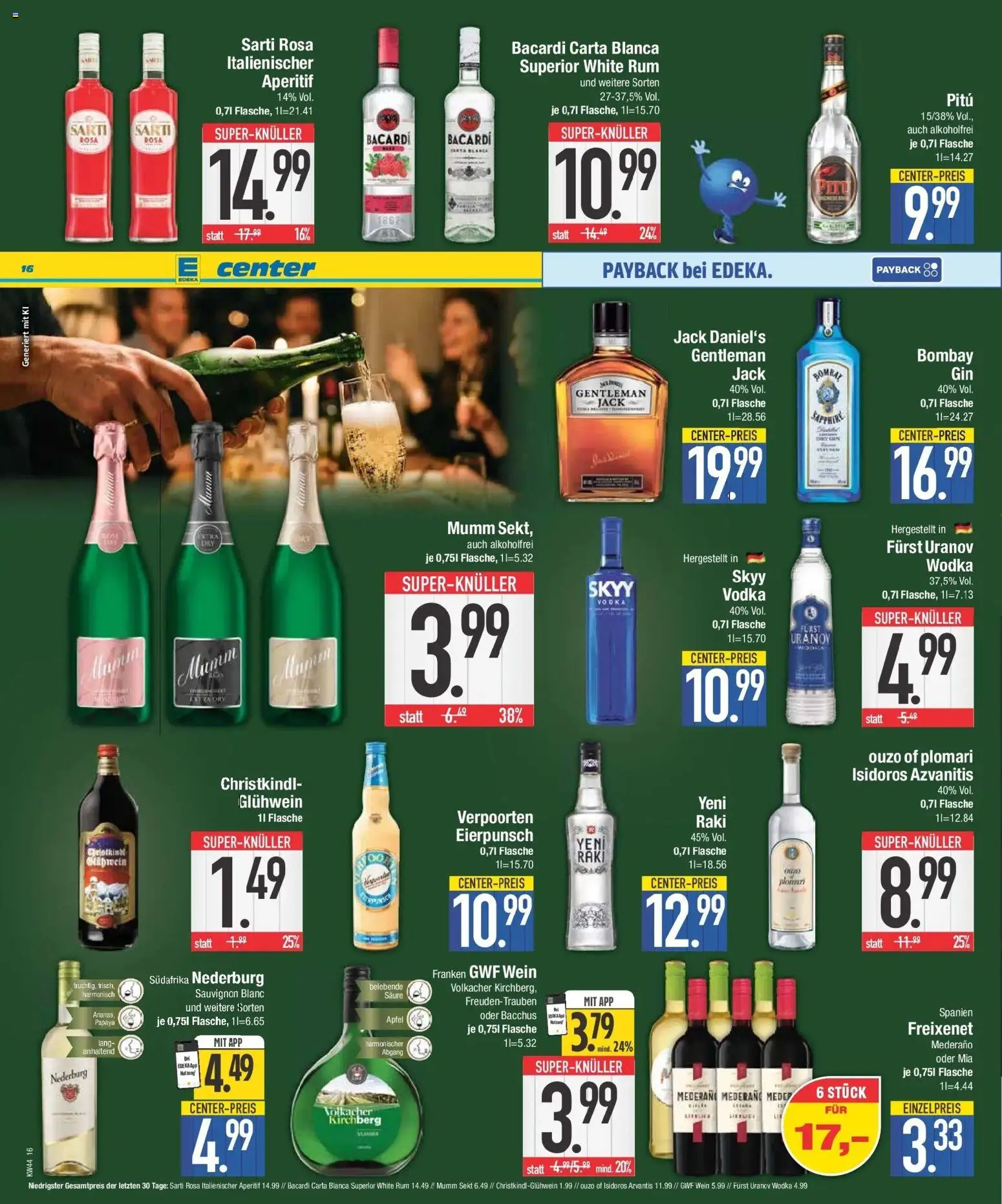 E center Prospekt Gaimersheim (ab 26.10.2026) zum Blättern | Seite: 16 | Produkte: Rum, Ananas, Wein, Vodka