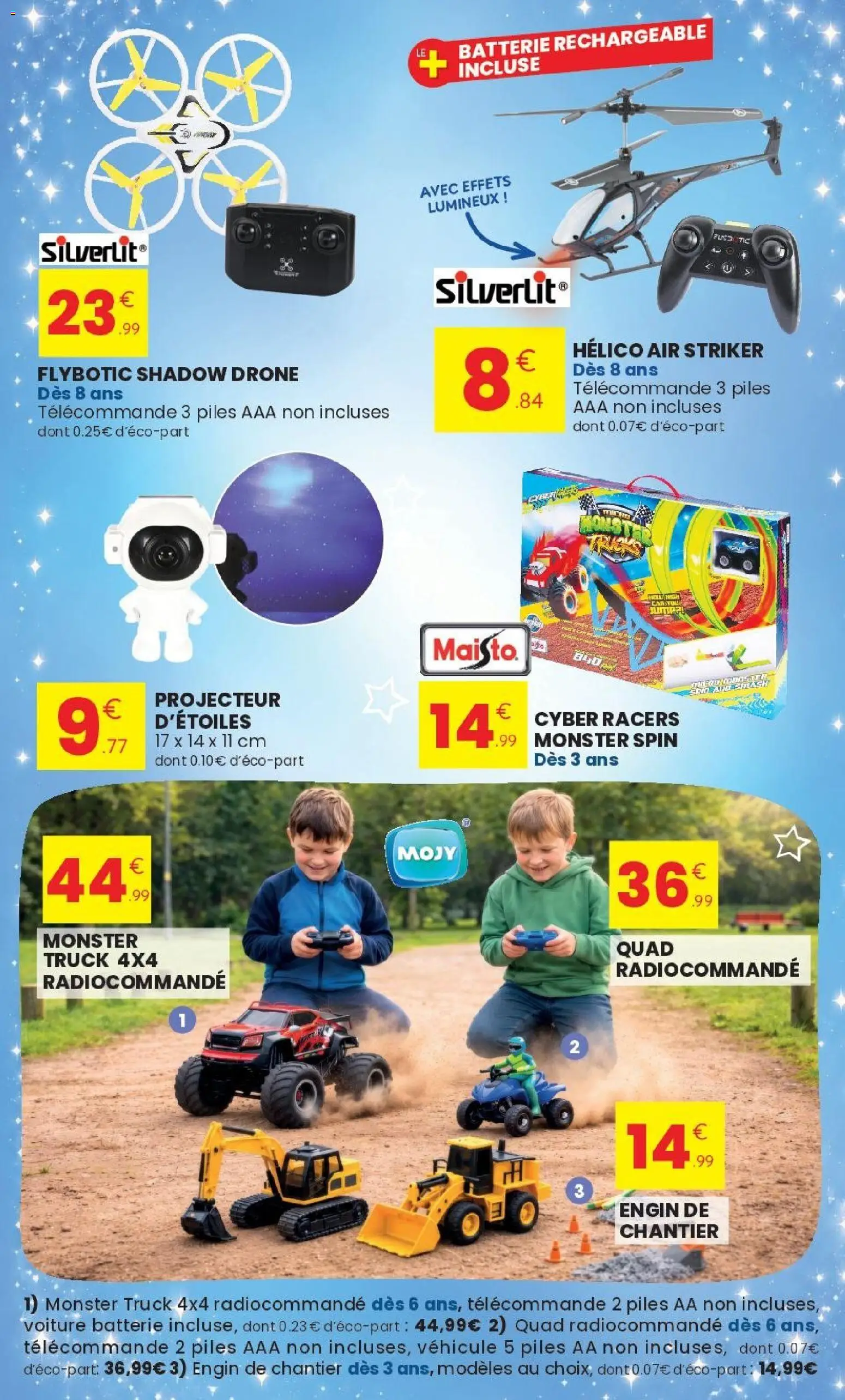 {H1} | Page: 7 | Produits: Batterie, Projecteur, Télécommande, Piles